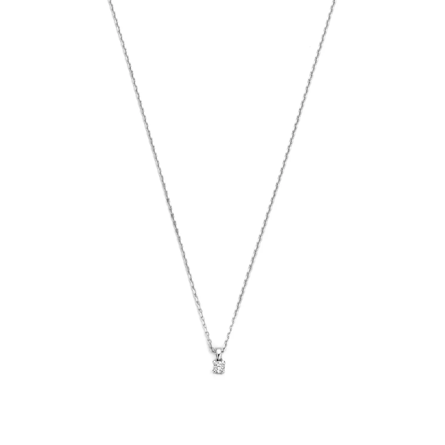 De la Paix Céline 14 karaat witgouden collier met diamant 0.05 karaat