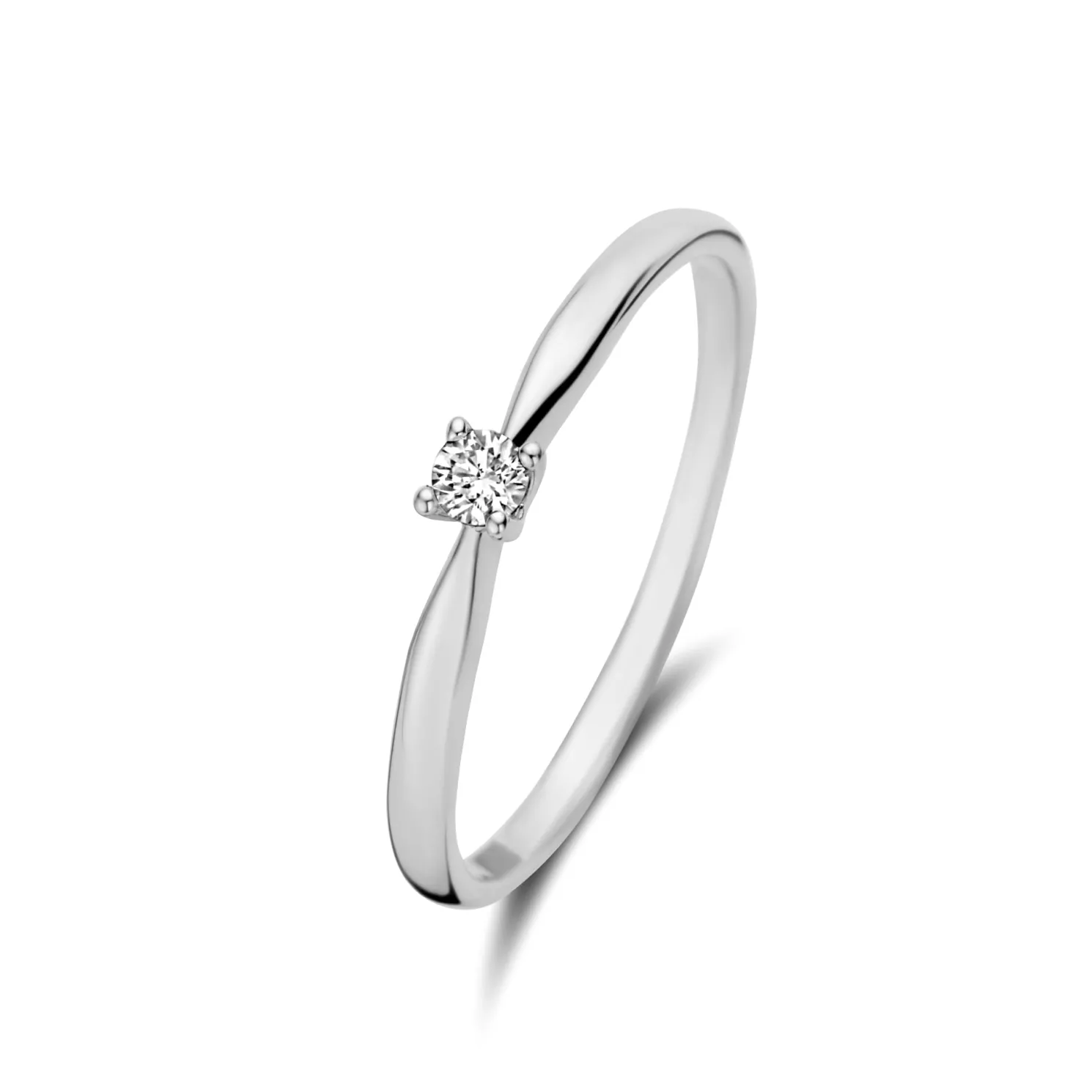 De la Paix Céline 14 karaat witgouden ring met diamant 0.05 karaat