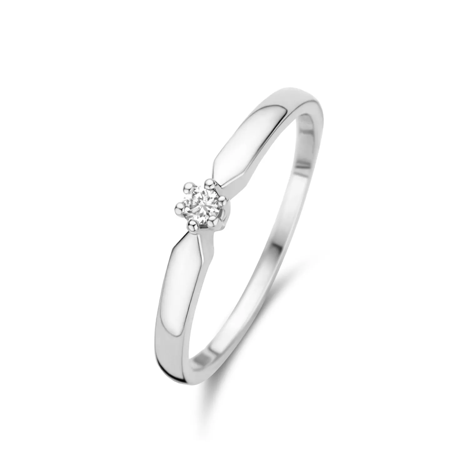 De la Paix Emily 14 karaat witgouden ring met diamant 0.05 karaat