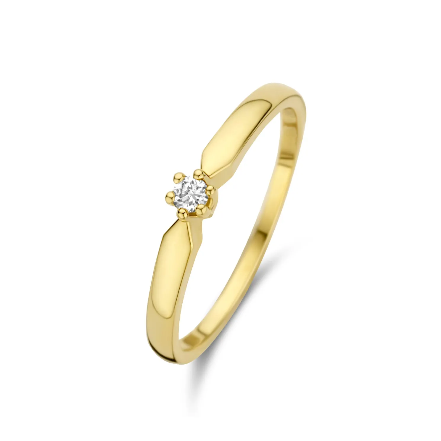 De la Paix Emily 14 karaat gouden ring met diamant 0.05 karaat