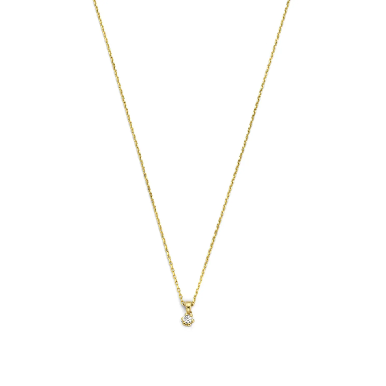 De la Paix Emily 14 karaat gouden collier met diamant 0.05 karaat