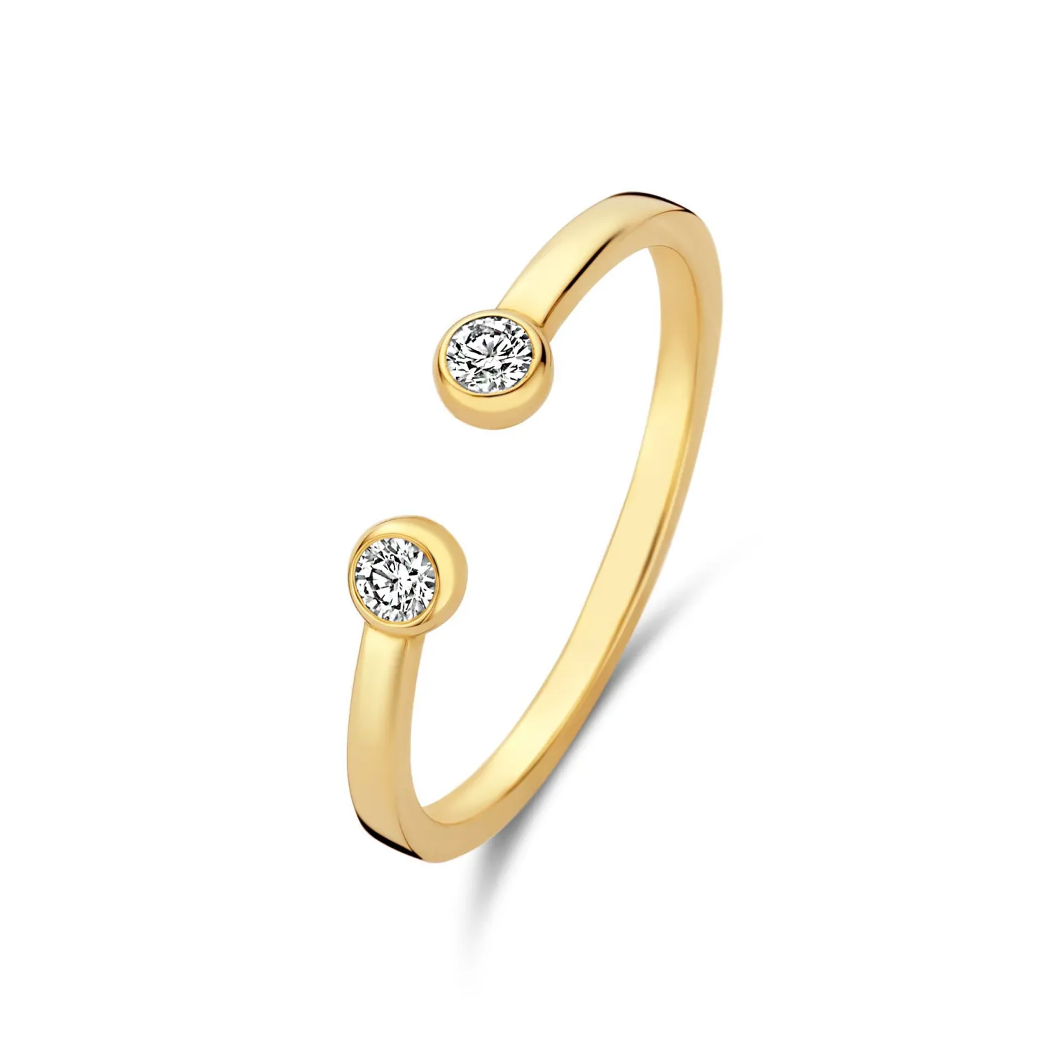 De la Paix Flavie 14 karaat gouden ring met diamant 0.08 karaat