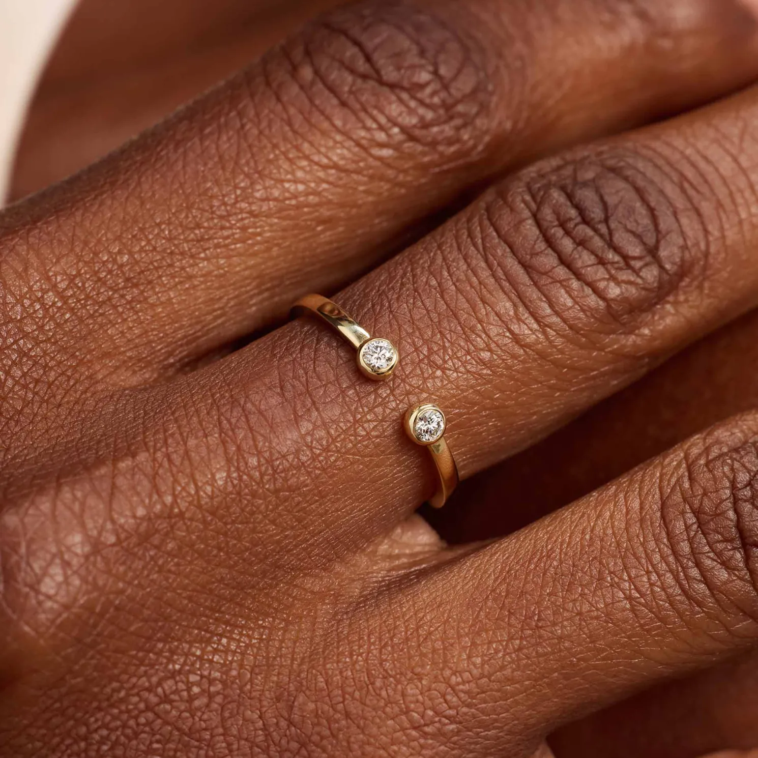 De la Paix Flavie 14 karaat gouden ring met diamant 0.08 karaat