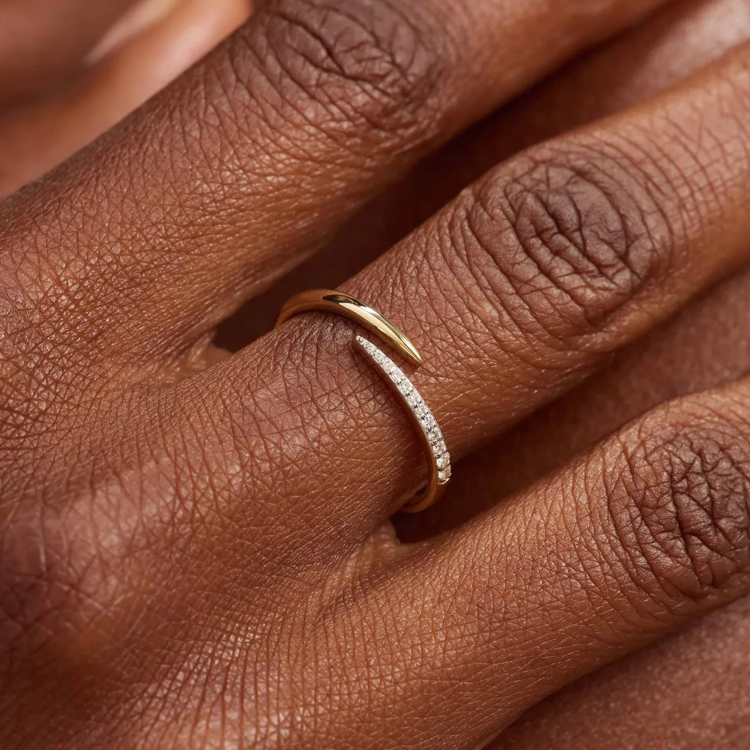 De la Paix Flavie 14 karaat gouden ring met diamant 0.09 karaat