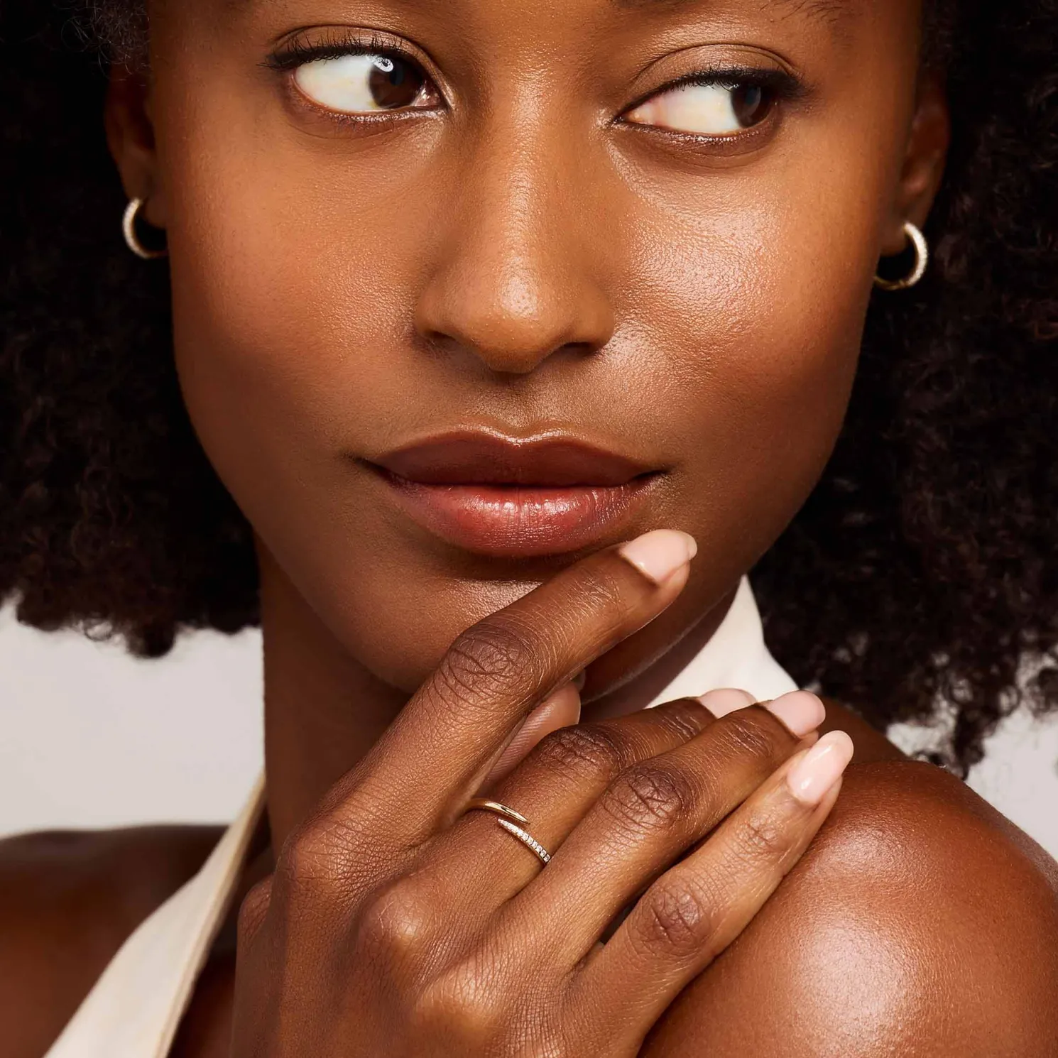 De la Paix Flavie 14 karaat gouden ring met diamant 0.09 karaat