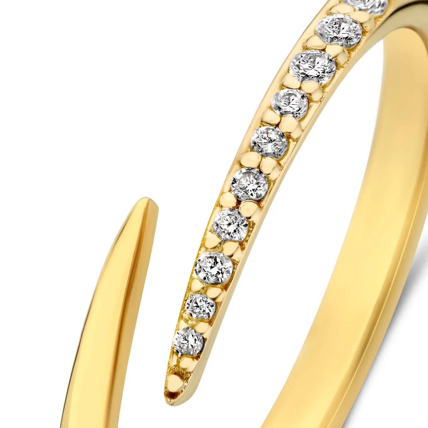 De la Paix Flavie 14 karaat gouden ring met diamant 0.09 karaat