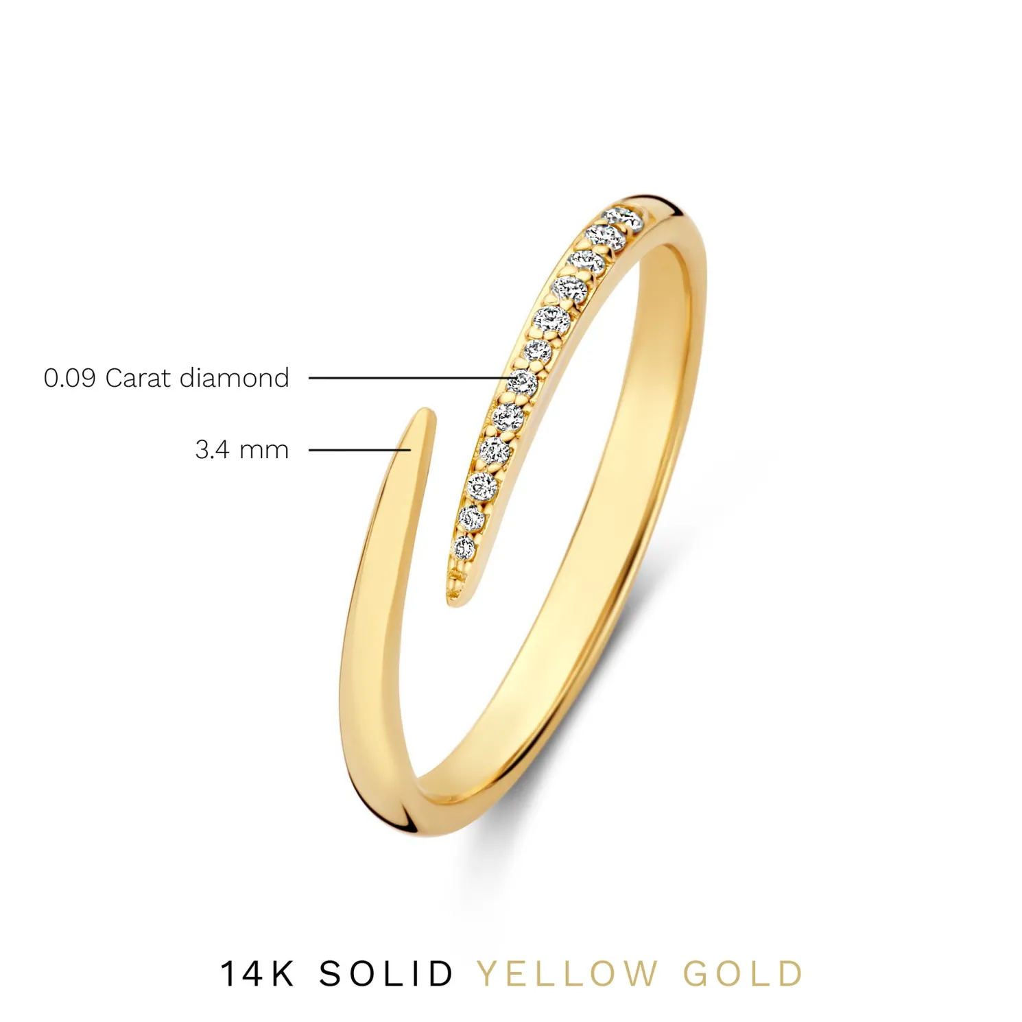 De la Paix Flavie 14 karaat gouden ring met diamant 0.09 karaat