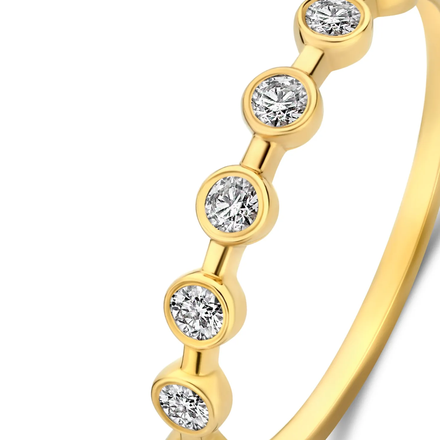 De la Paix Flavie 14 karaat gouden ring met diamant 0.18 karaat