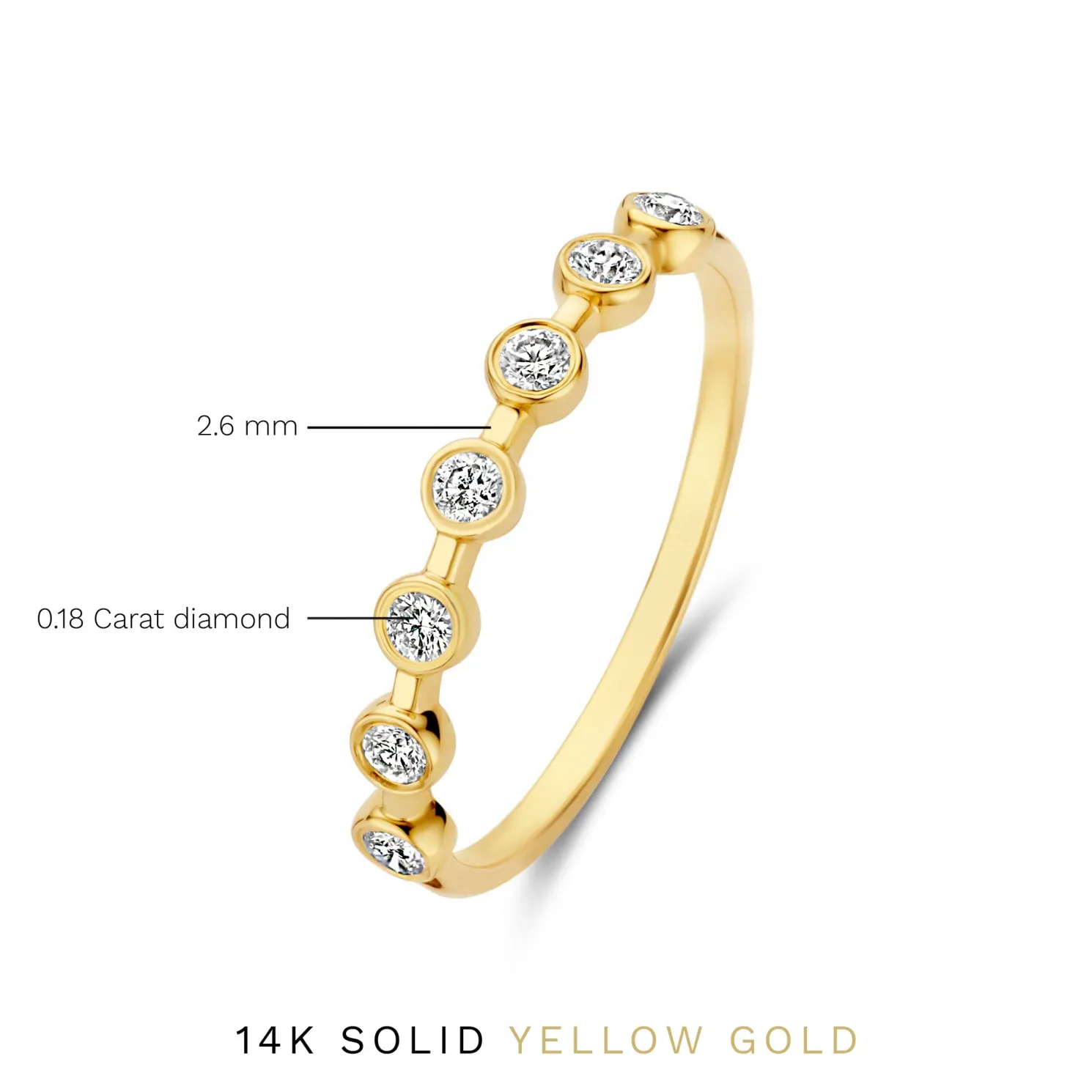 De la Paix Flavie 14 karaat gouden ring met diamant 0.18 karaat