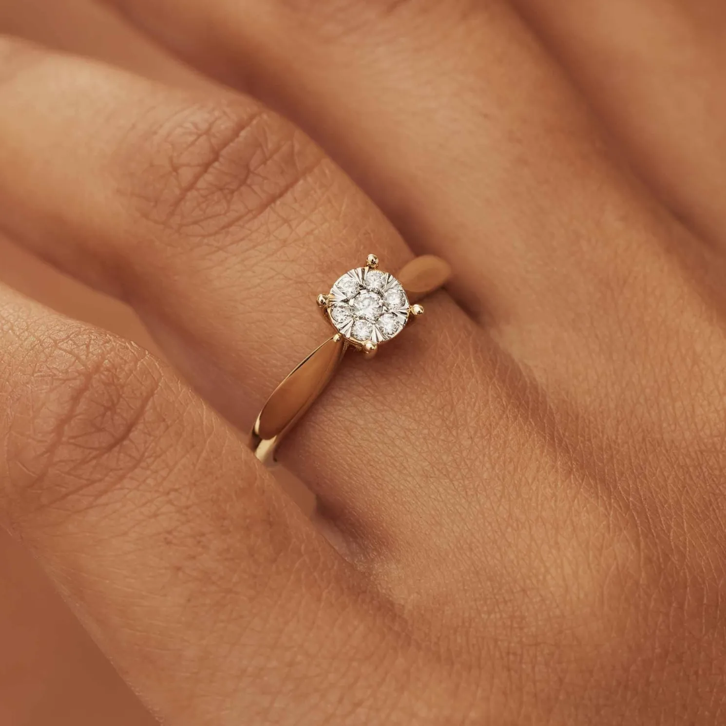 De la Paix Hanaé 14 karaat gouden ring met diamant 0.14 karaat