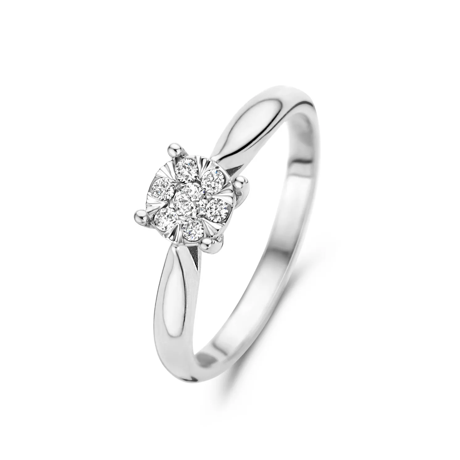 De la Paix Hanaé 14 karaat witgouden ring met diamant 0.14 karaat