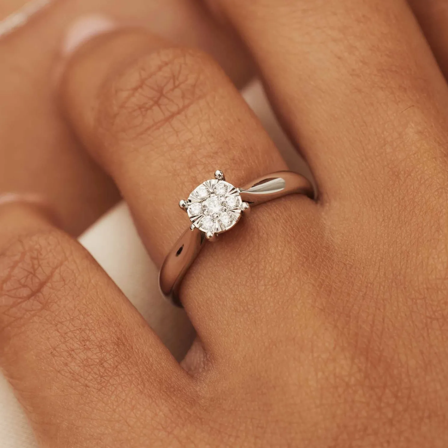 De la Paix Hanaé 14 karaat witgouden ring met diamant 0.14 karaat