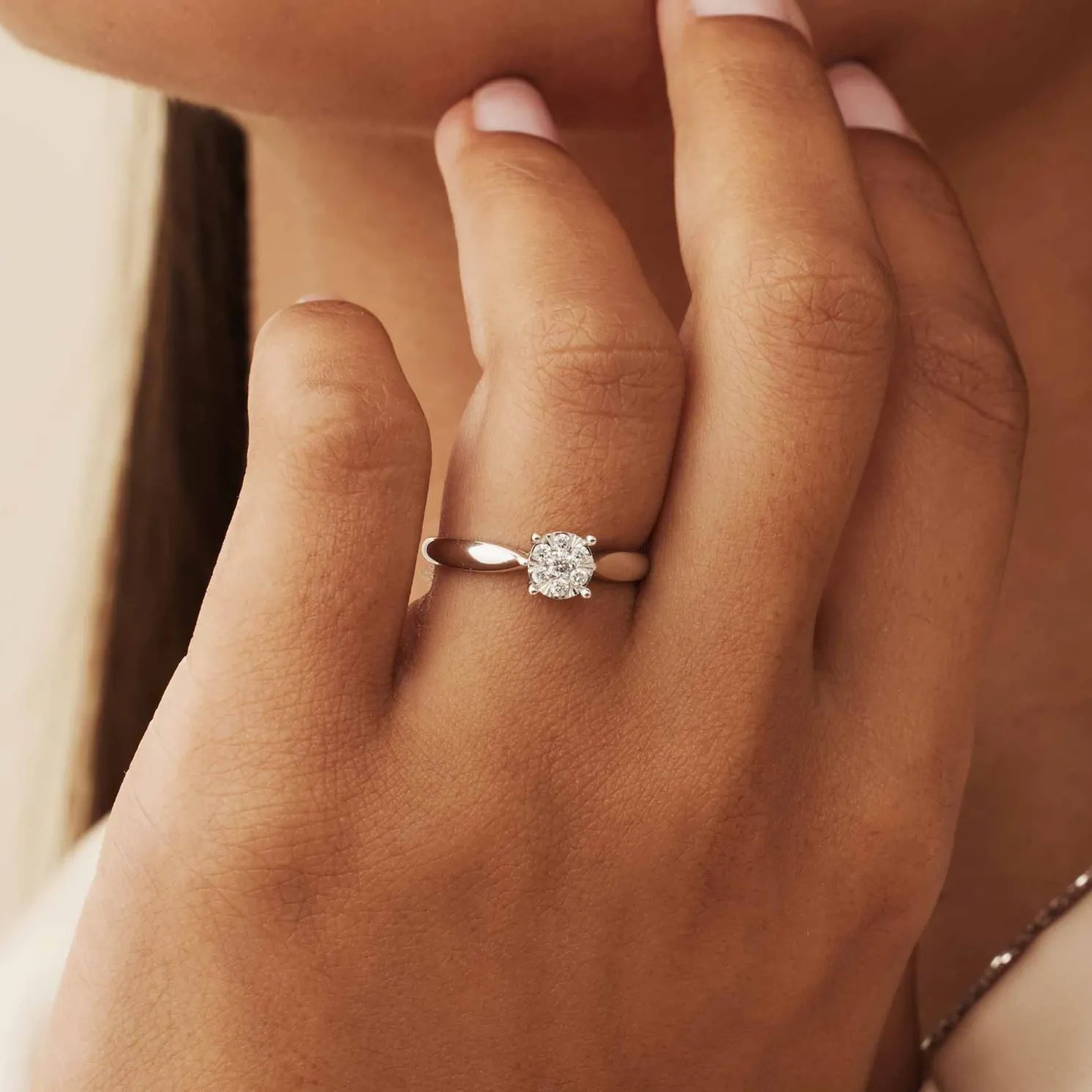 De la Paix Hanaé 14 karaat witgouden ring met diamant 0.14 karaat