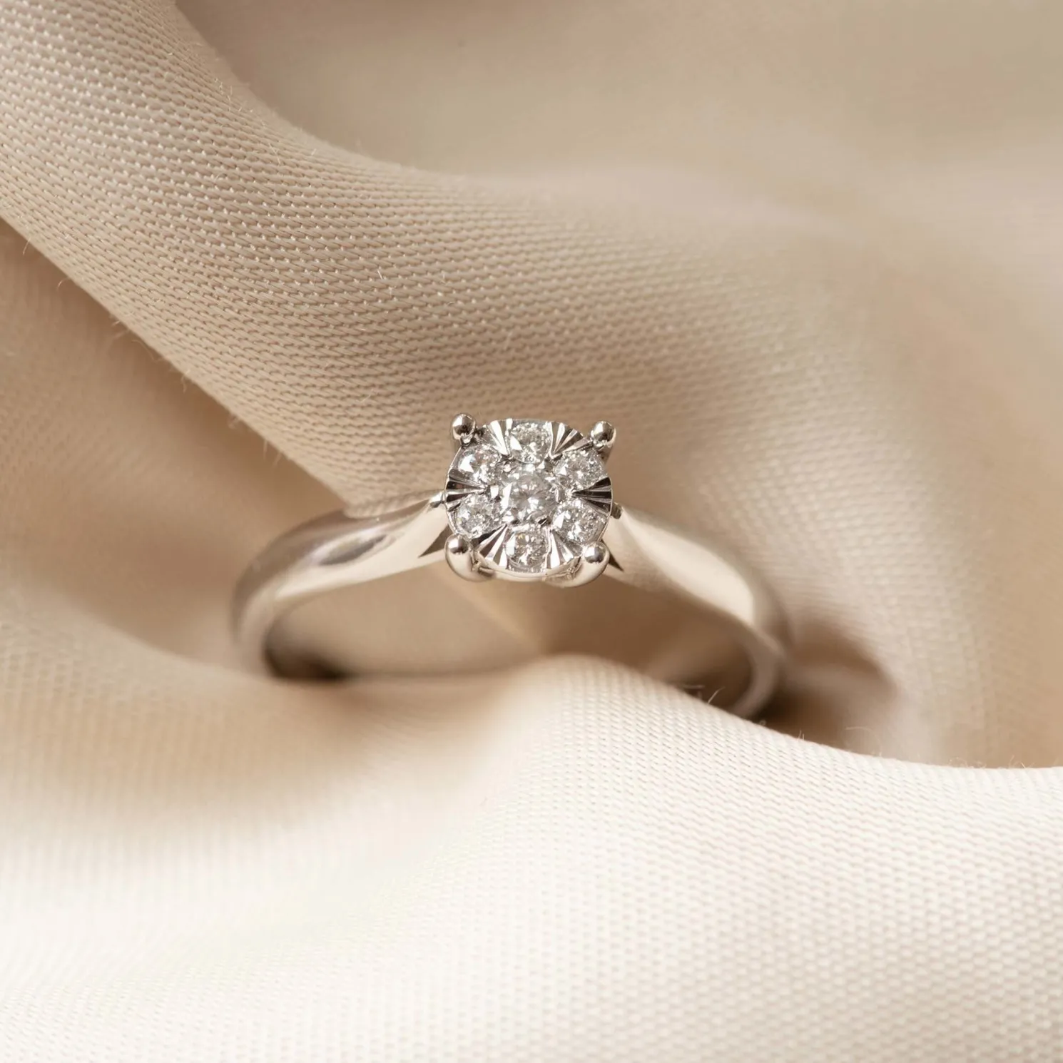 De la Paix Hanaé 14 karaat witgouden ring met diamant 0.14 karaat