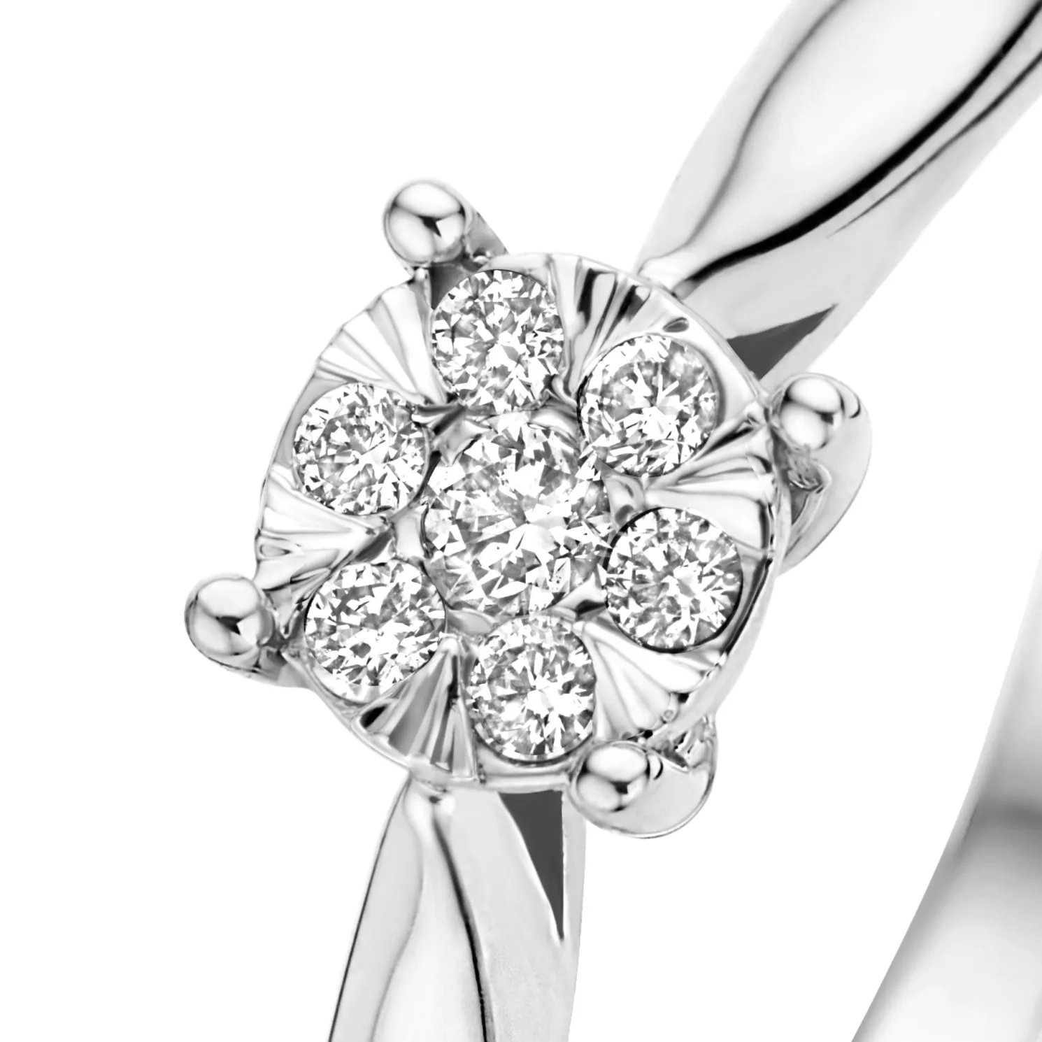 De la Paix Hanaé 14 karaat witgouden ring met diamant 0.14 karaat