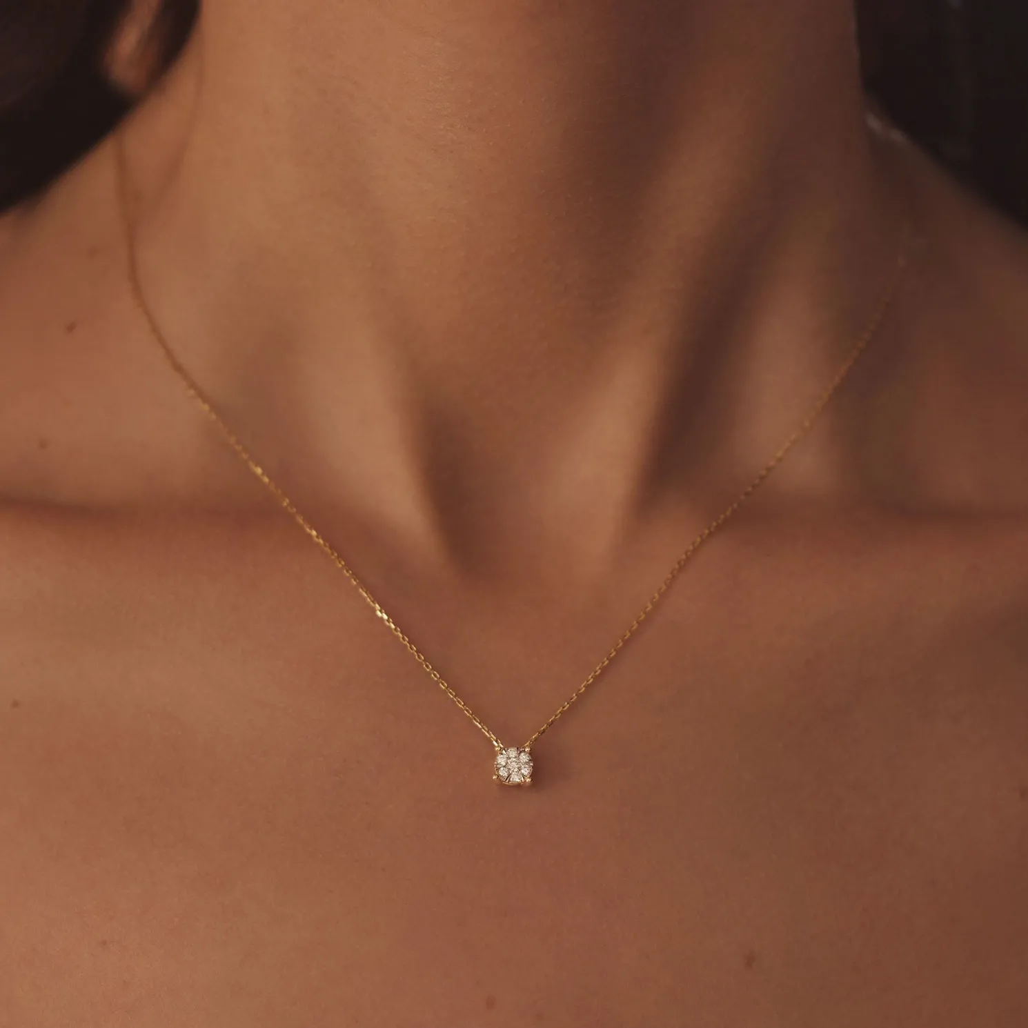 De la Paix Hanaé 14 karaat gouden collier met diamant 0.14 karaat