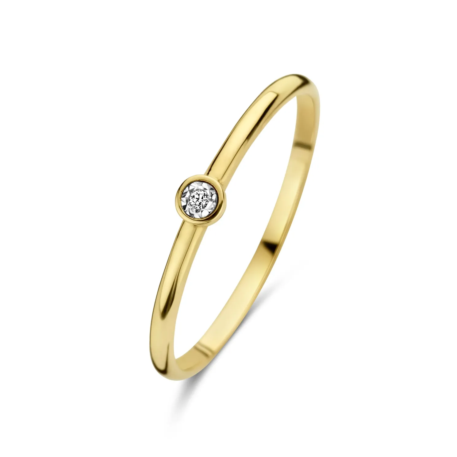 De la Paix Inaya 14 karaat gouden ring met diamant 0.01 karaat