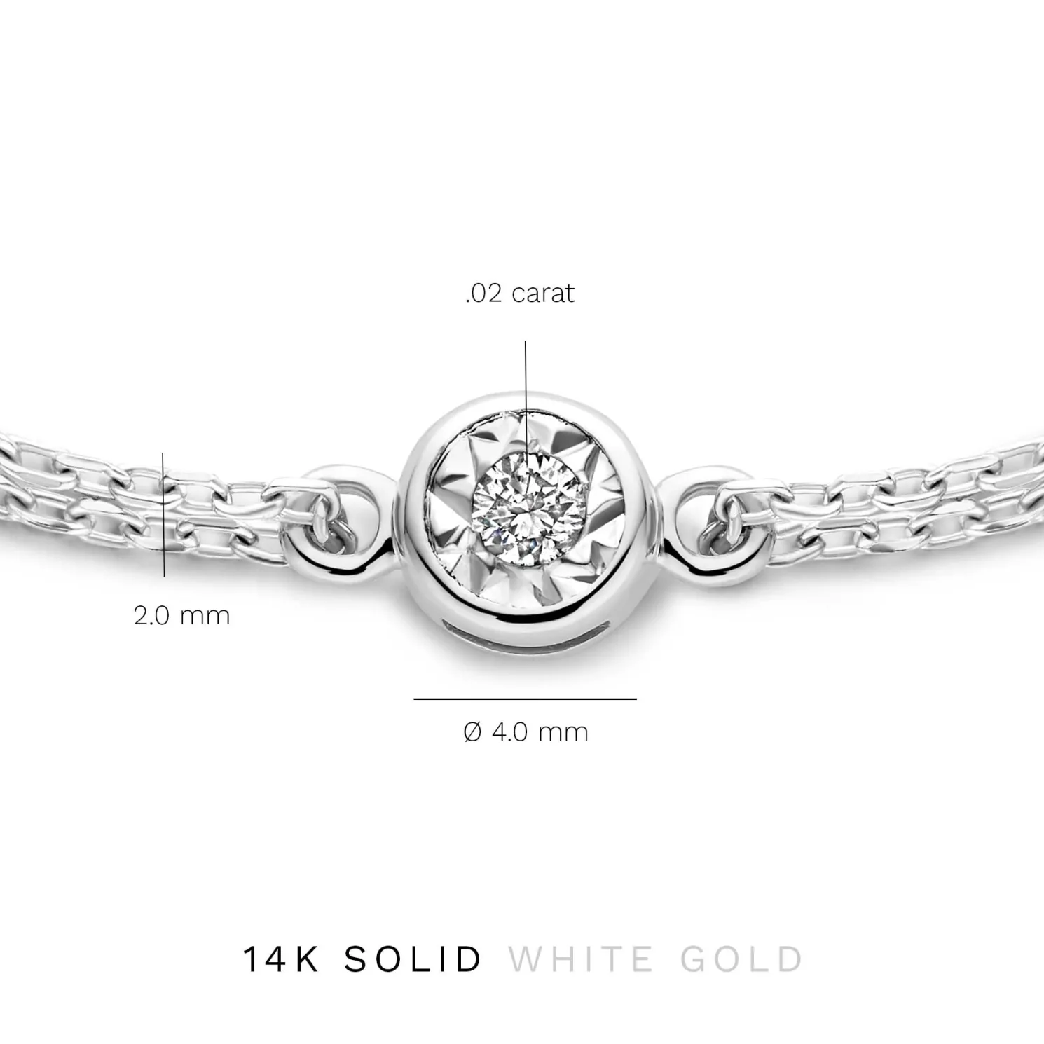 De la Paix Inaya 14 karaat witgouden armband met diamant 0.02 karaat