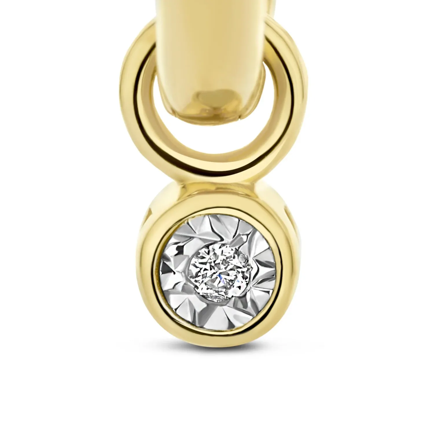 De la Paix Inaya 14 karaat gouden creolen met diamant 0.02 karaat