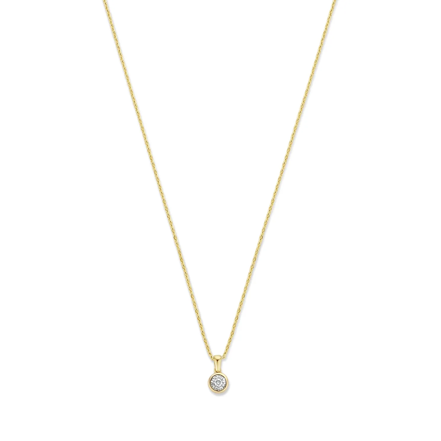 De la Paix Inaya 14 karaat gouden collier met diamant 0.03 karaat