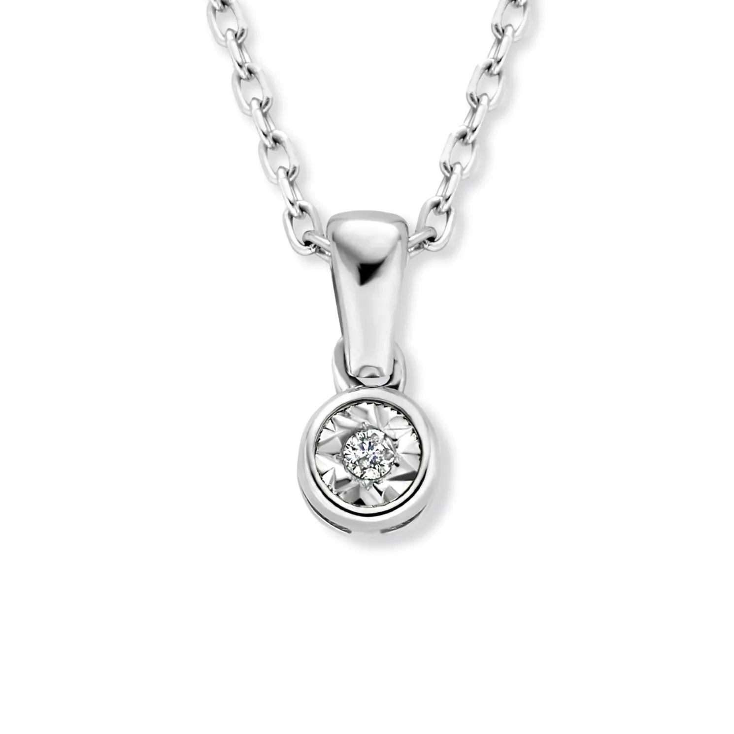 De la Paix Inaya 14 karaat witgouden collier met diamant 0.01 karaat