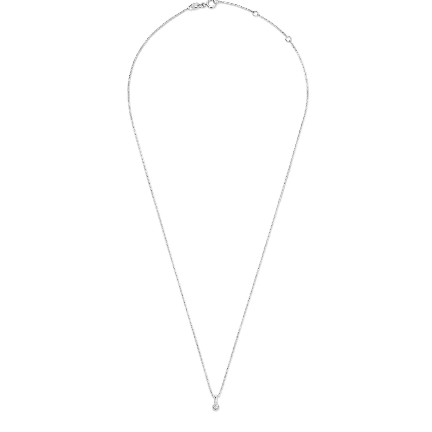 De la Paix Inaya 14 karaat witgouden collier met diamant 0.01 karaat