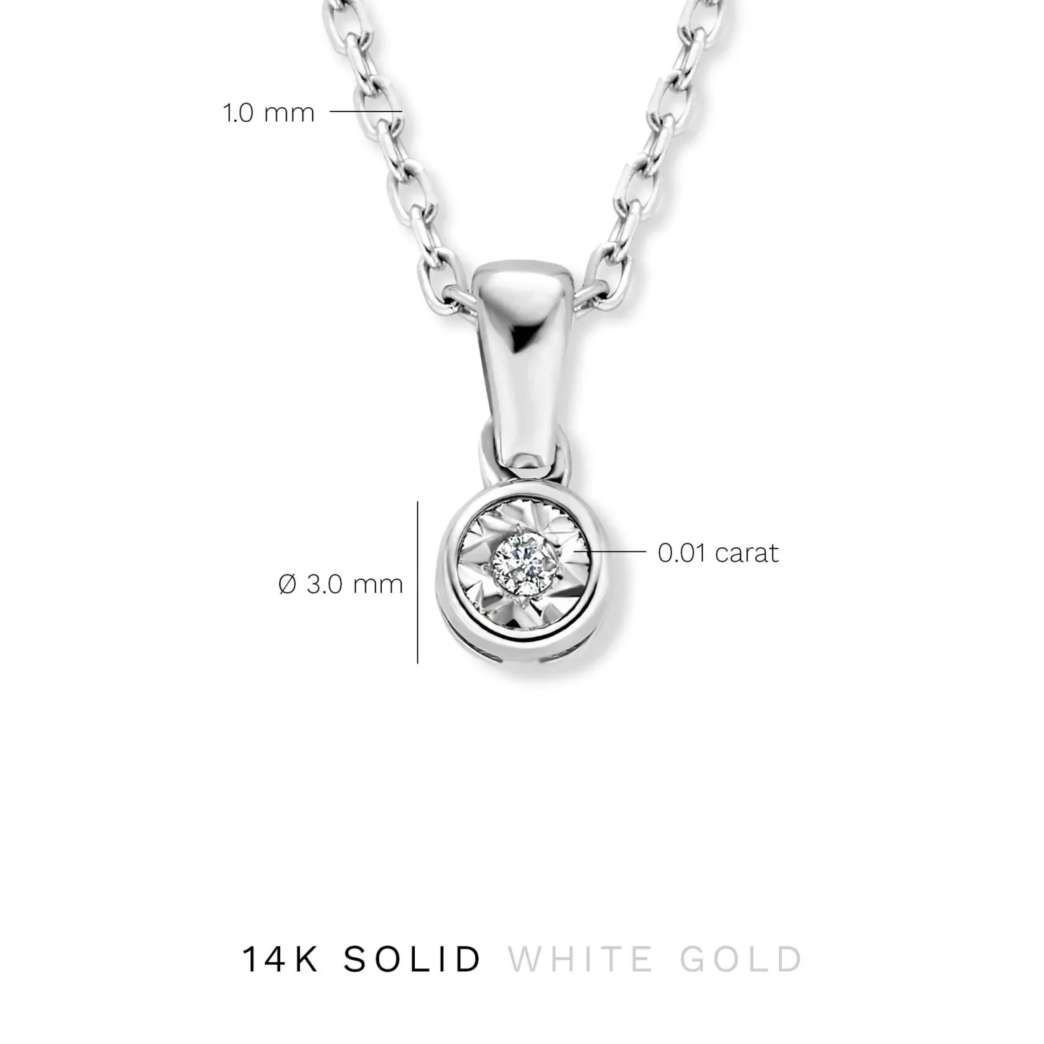 De la Paix Inaya 14 karaat witgouden collier met diamant 0.01 karaat