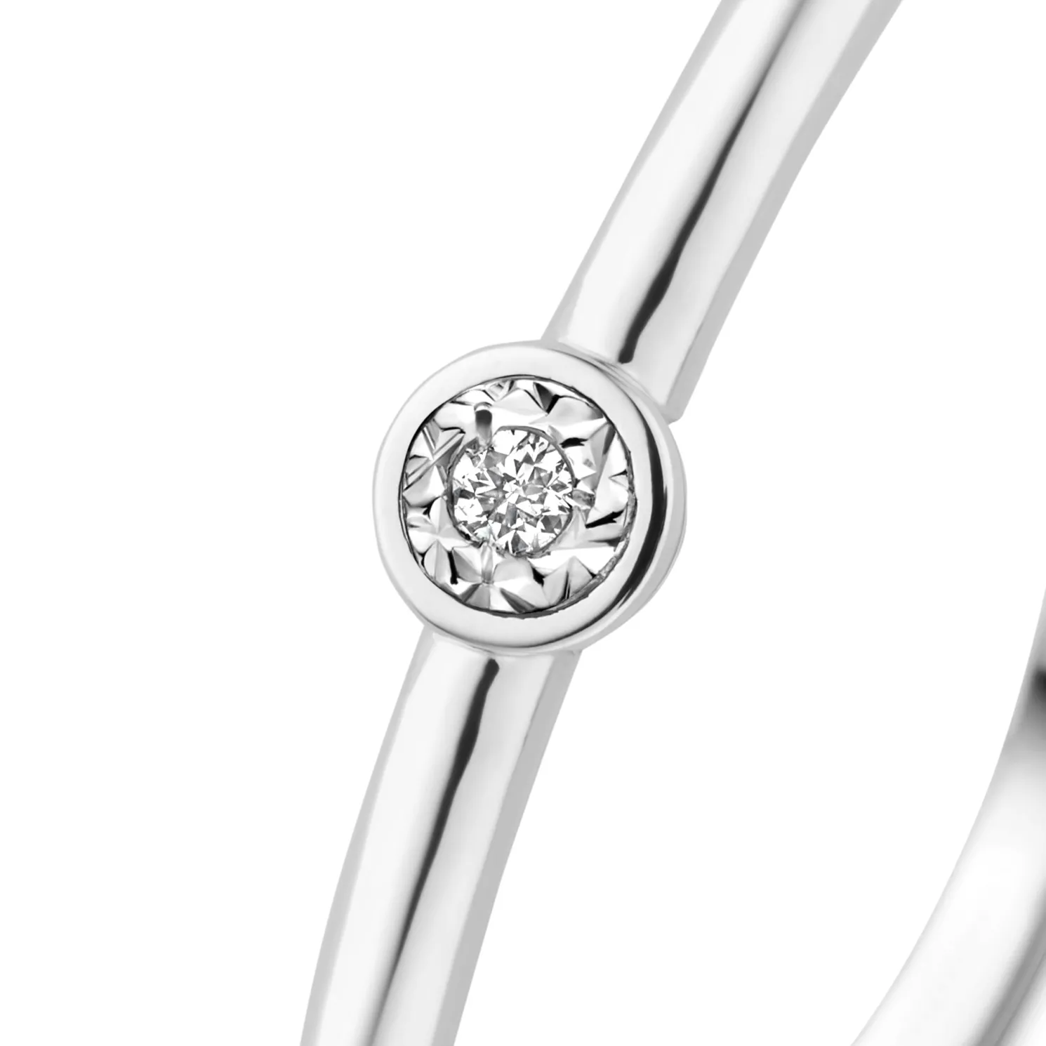 De la Paix Inaya 14 karaat witgouden ring met diamant 0.01 karaat