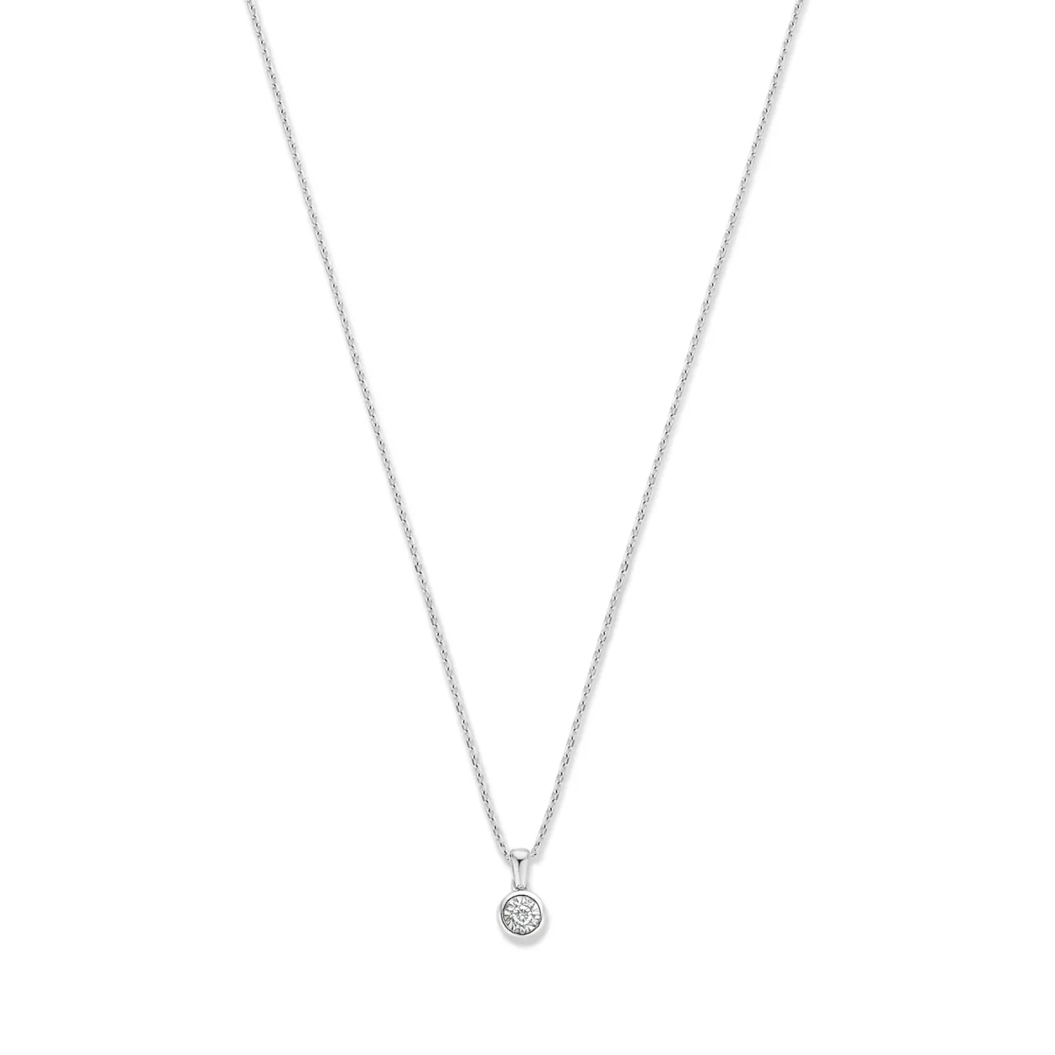 De la Paix Inaya 14 karaat witgouden collier met diamant 0.03 karaat