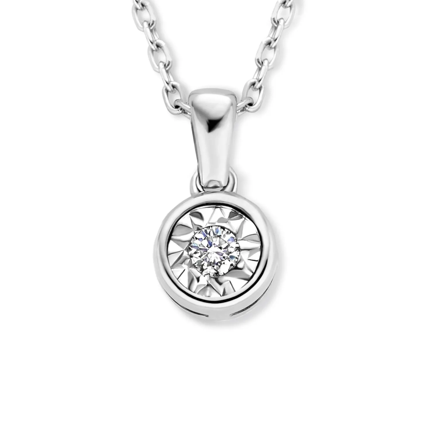 De la Paix Inaya 14 karaat witgouden collier met diamant 0.03 karaat