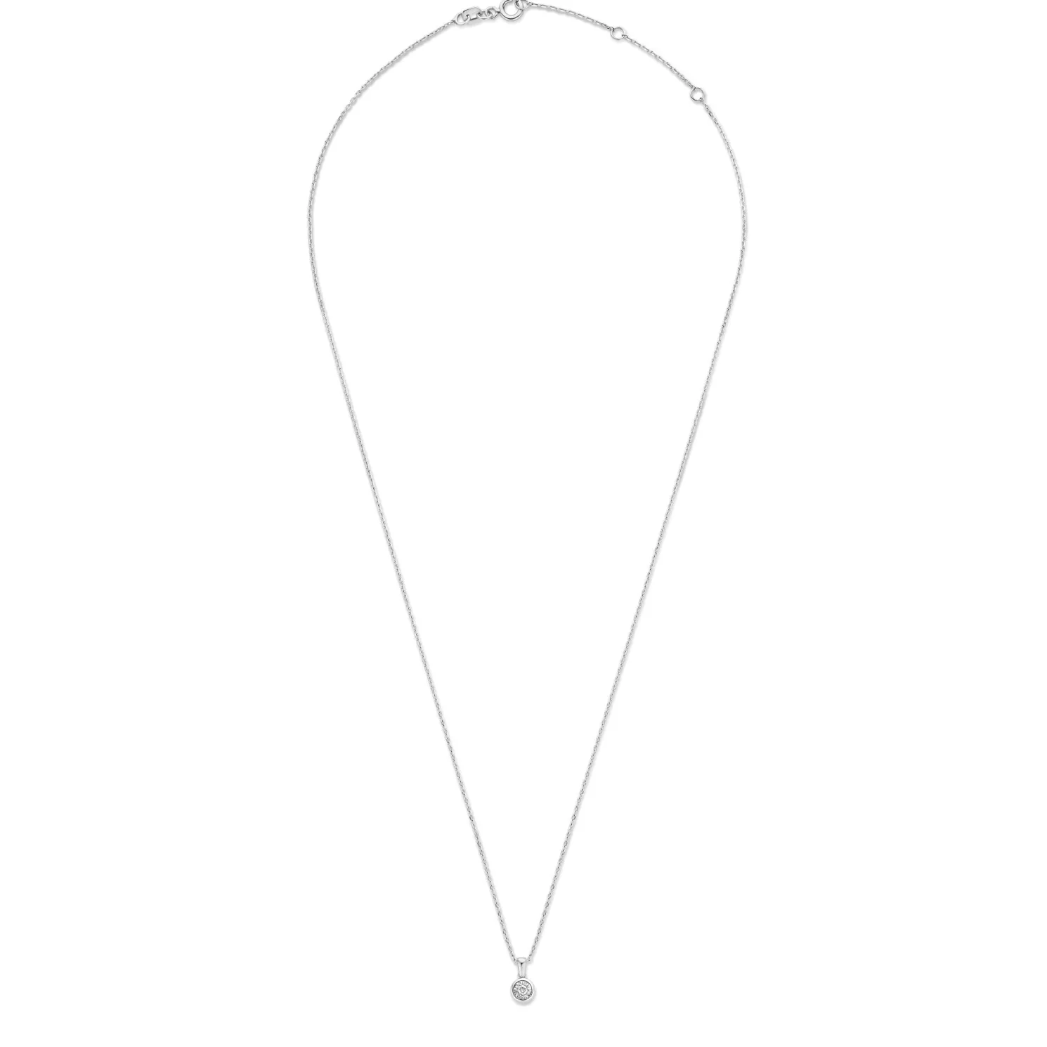 De la Paix Inaya 14 karaat witgouden collier met diamant 0.03 karaat