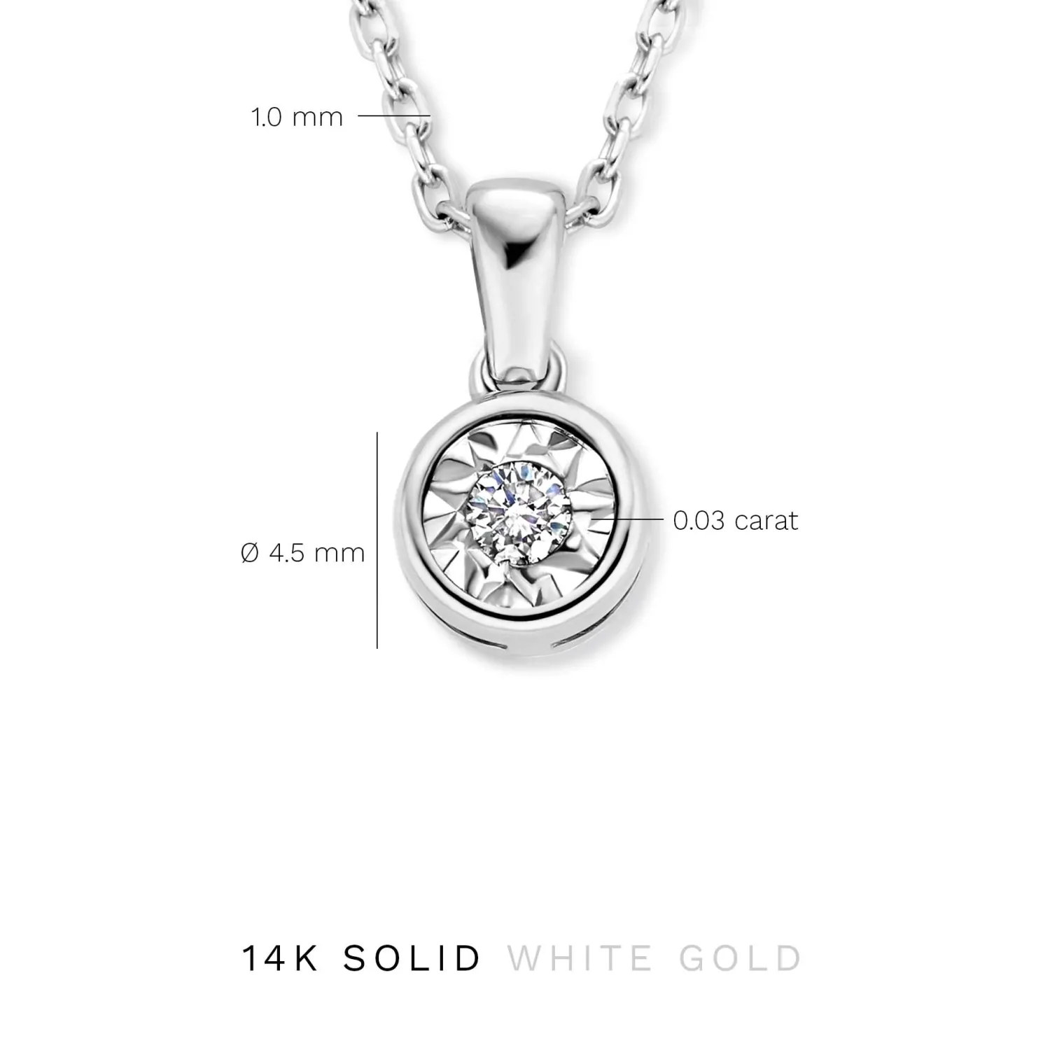 De la Paix Inaya 14 karaat witgouden collier met diamant 0.03 karaat