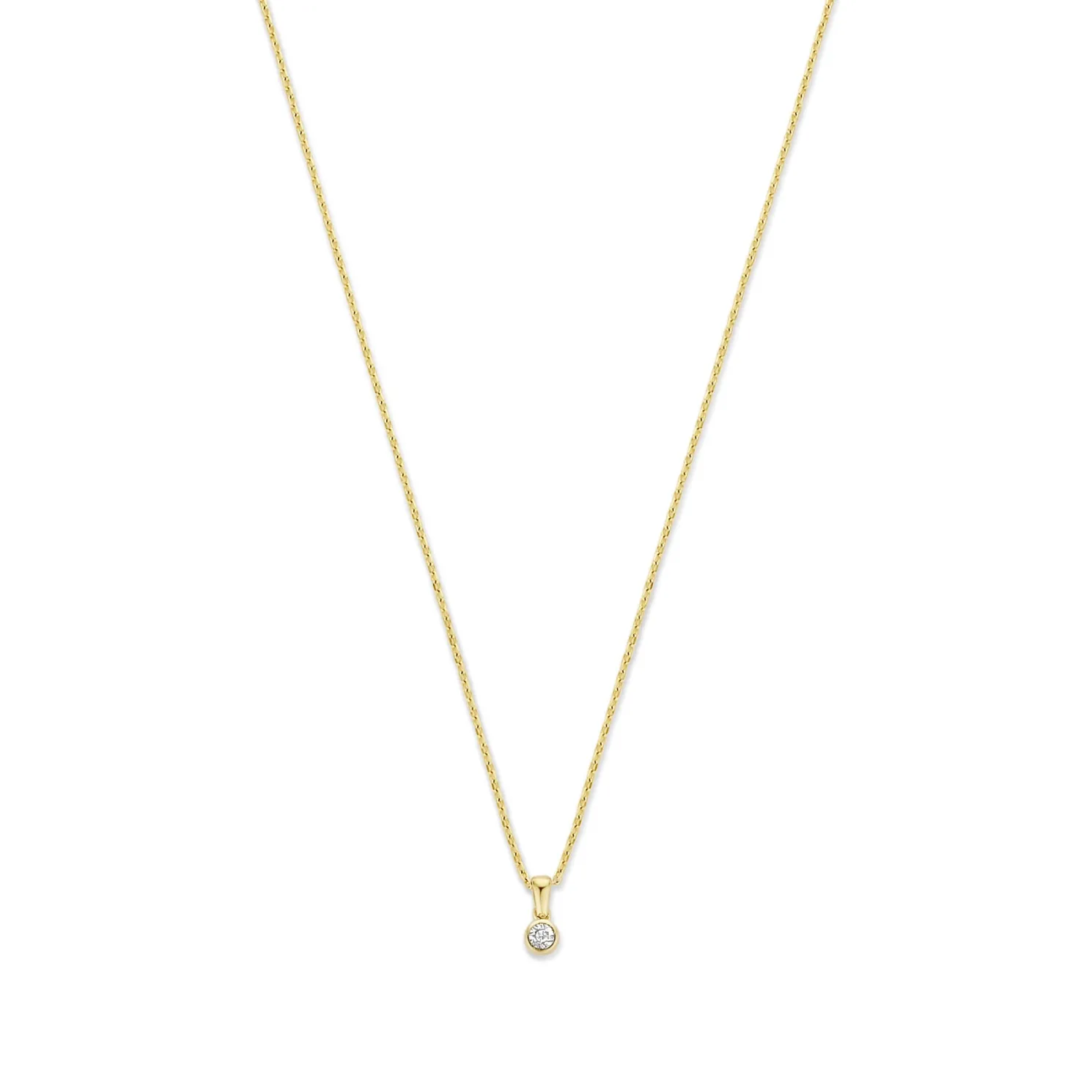 De la Paix Inaya 14 karaat gouden collier met diamant 0.01 karaat
