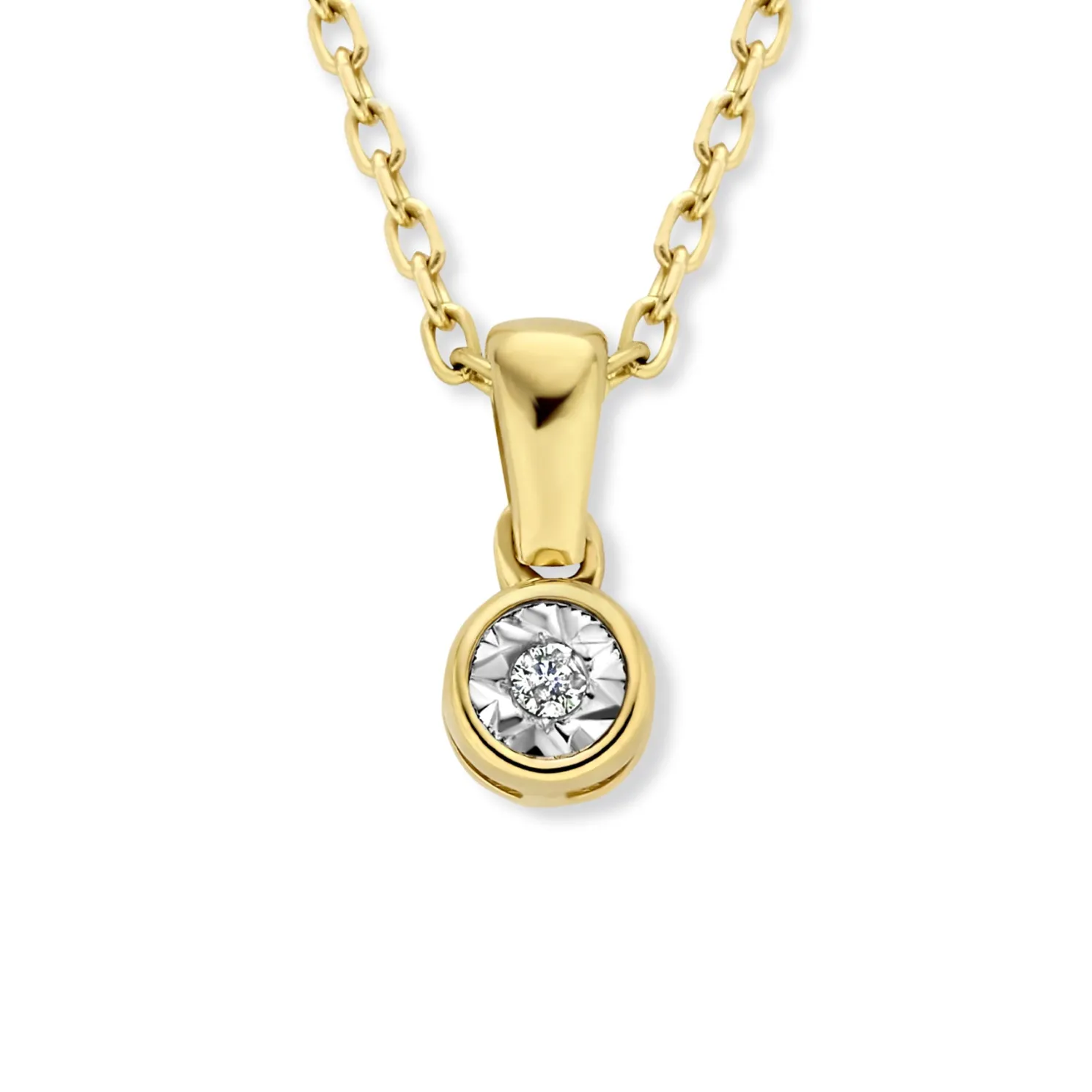 De la Paix Inaya 14 karaat gouden collier met diamant 0.01 karaat