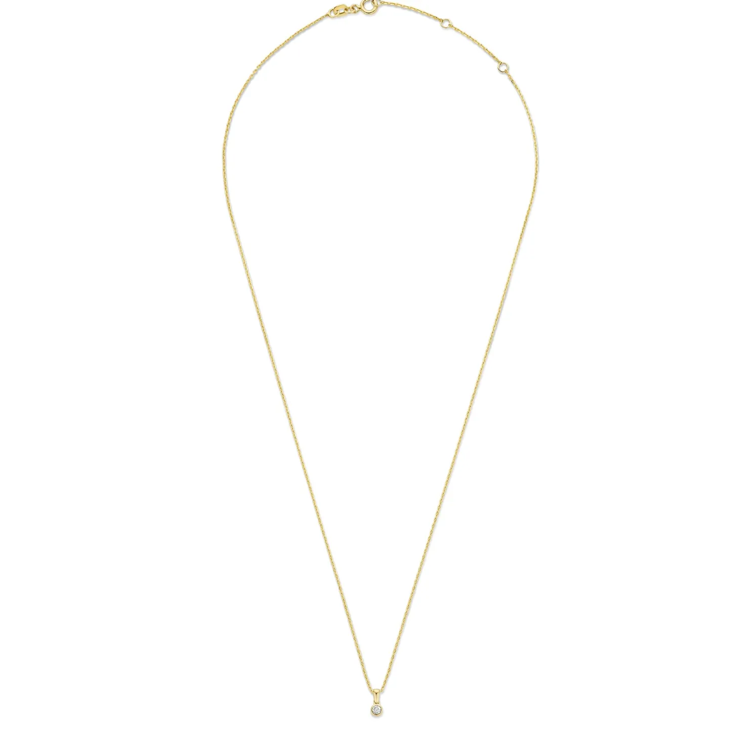 De la Paix Inaya 14 karaat gouden collier met diamant 0.01 karaat
