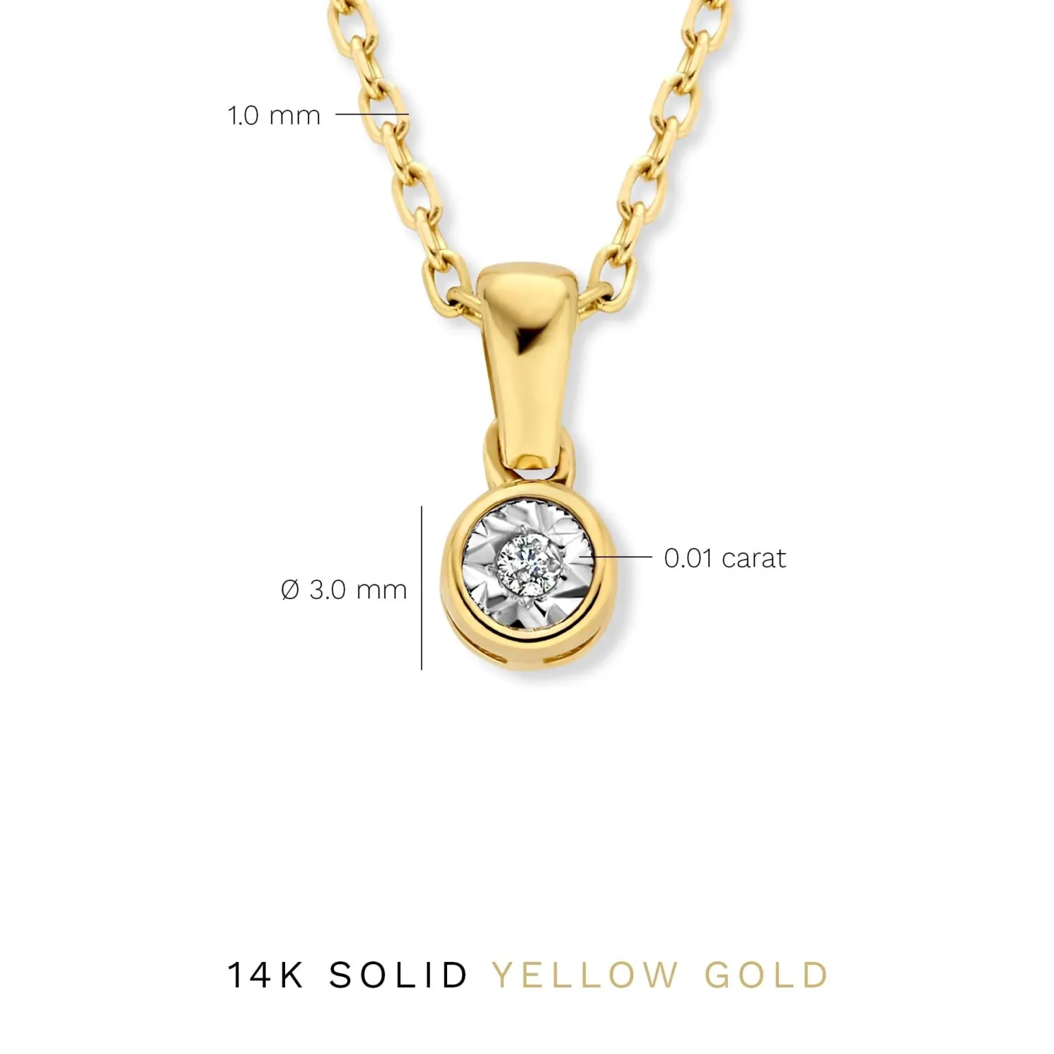 De la Paix Inaya 14 karaat gouden collier met diamant 0.01 karaat