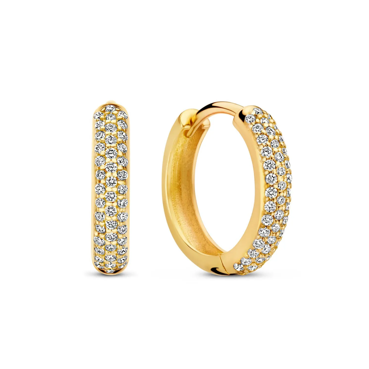 De la Paix Laure 14 karaat gouden creolen met diamant 0.25 karaat