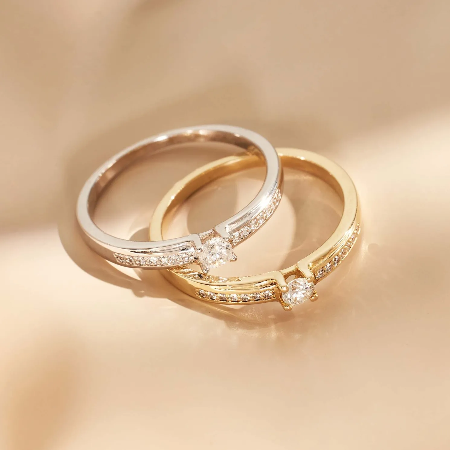 De la Paix Madeline 14 karaat gouden ring met diamant 0.20 karaat