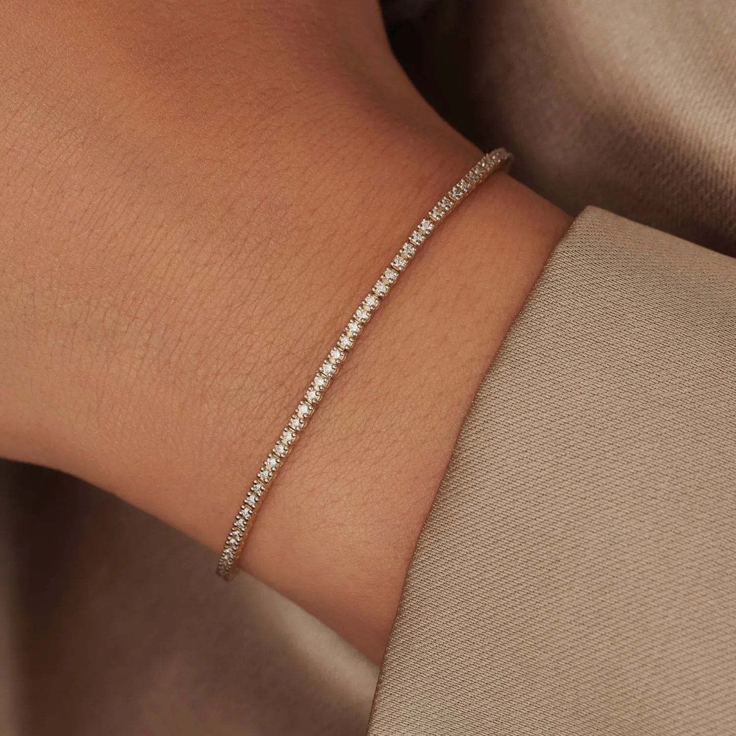 De la Paix Madeline 14 karaat gouden tennis armband met diamant 1.08 karaat