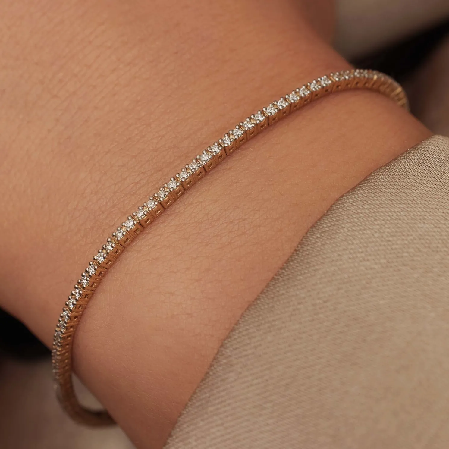 De la Paix Madeline 14 karaat gouden tennis armband met diamant 1.08 karaat