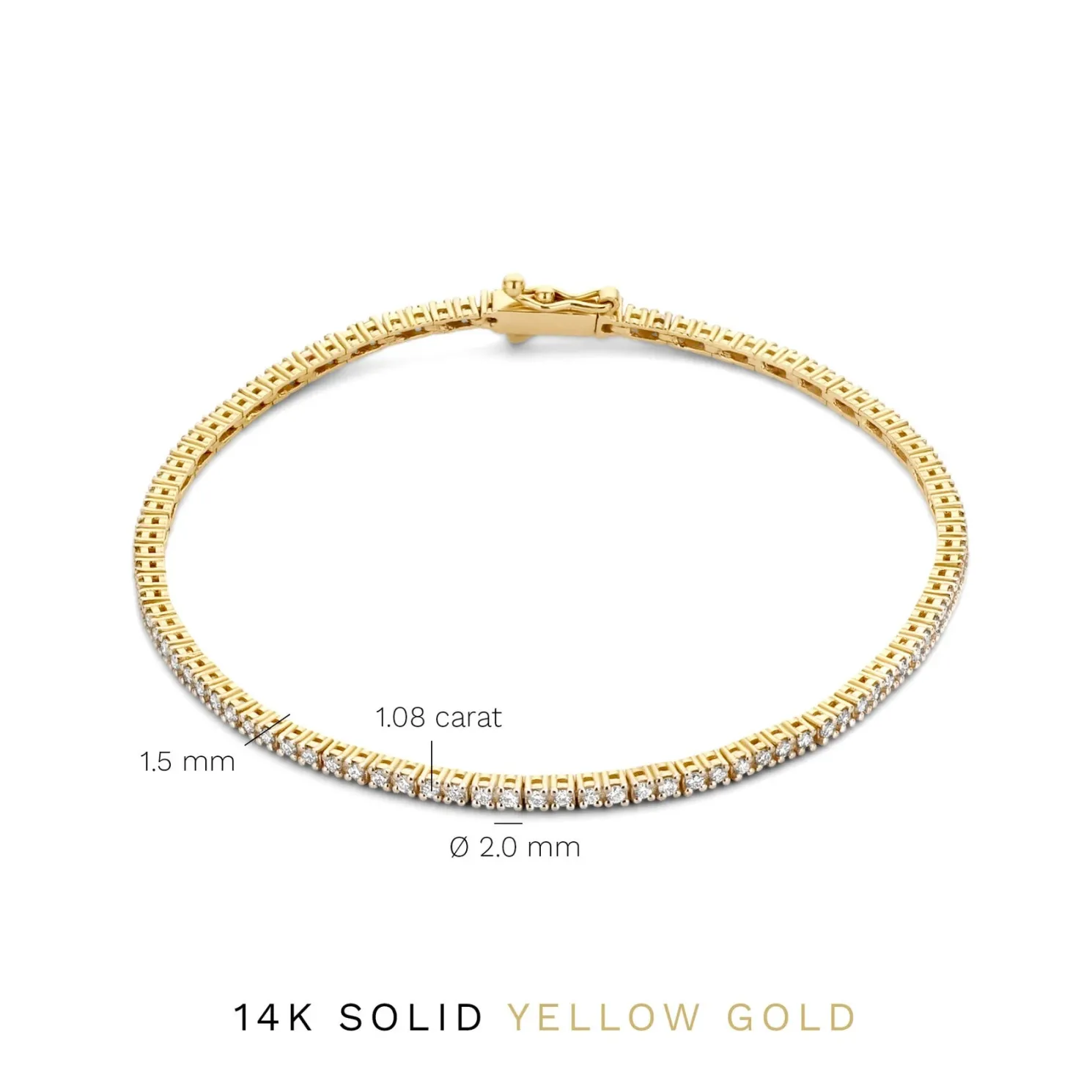 De la Paix Madeline 14 karaat gouden tennis armband met diamant 1.08 karaat