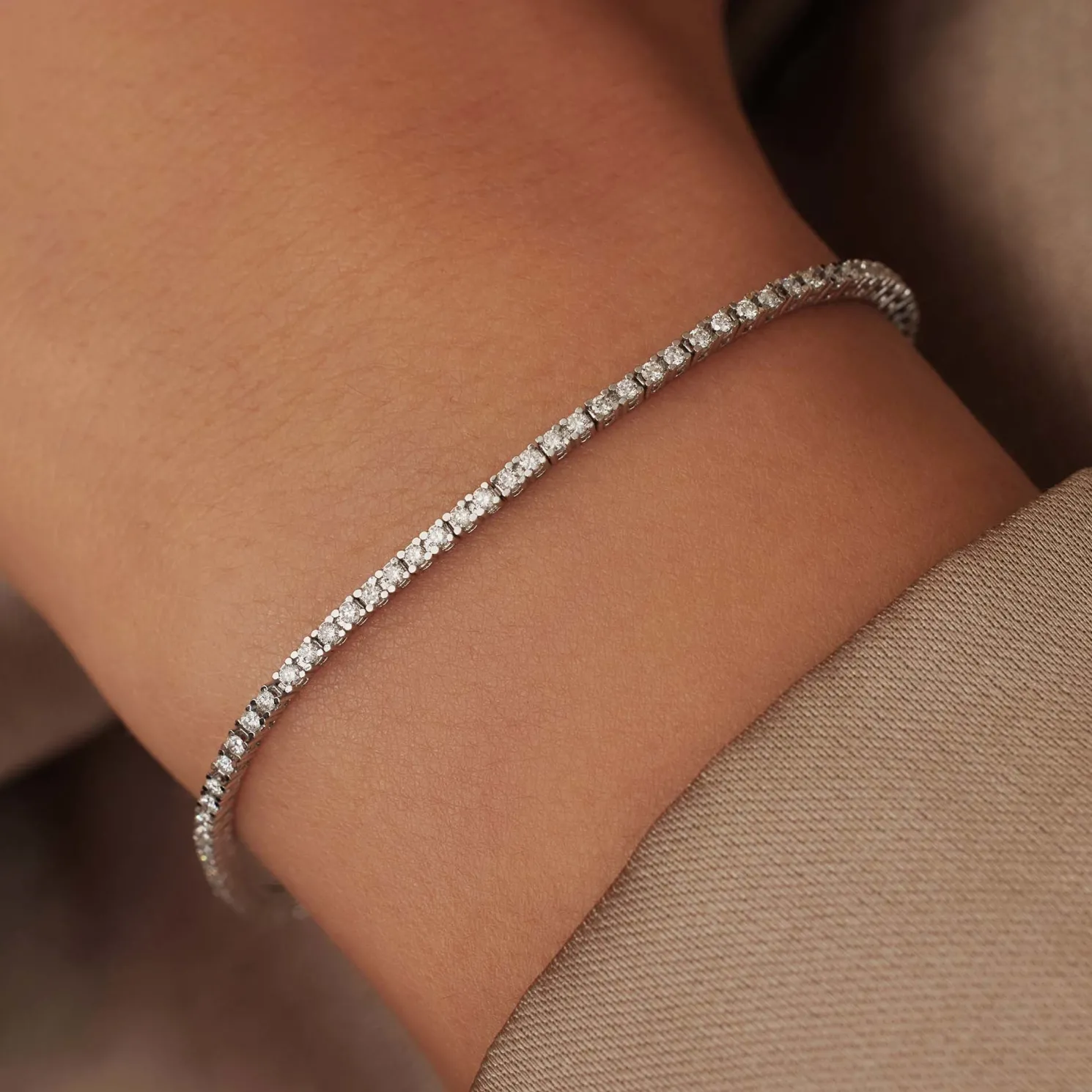 De la Paix Madeline 14 karaat witgouden tennis armband met diamant 1.08 karaat