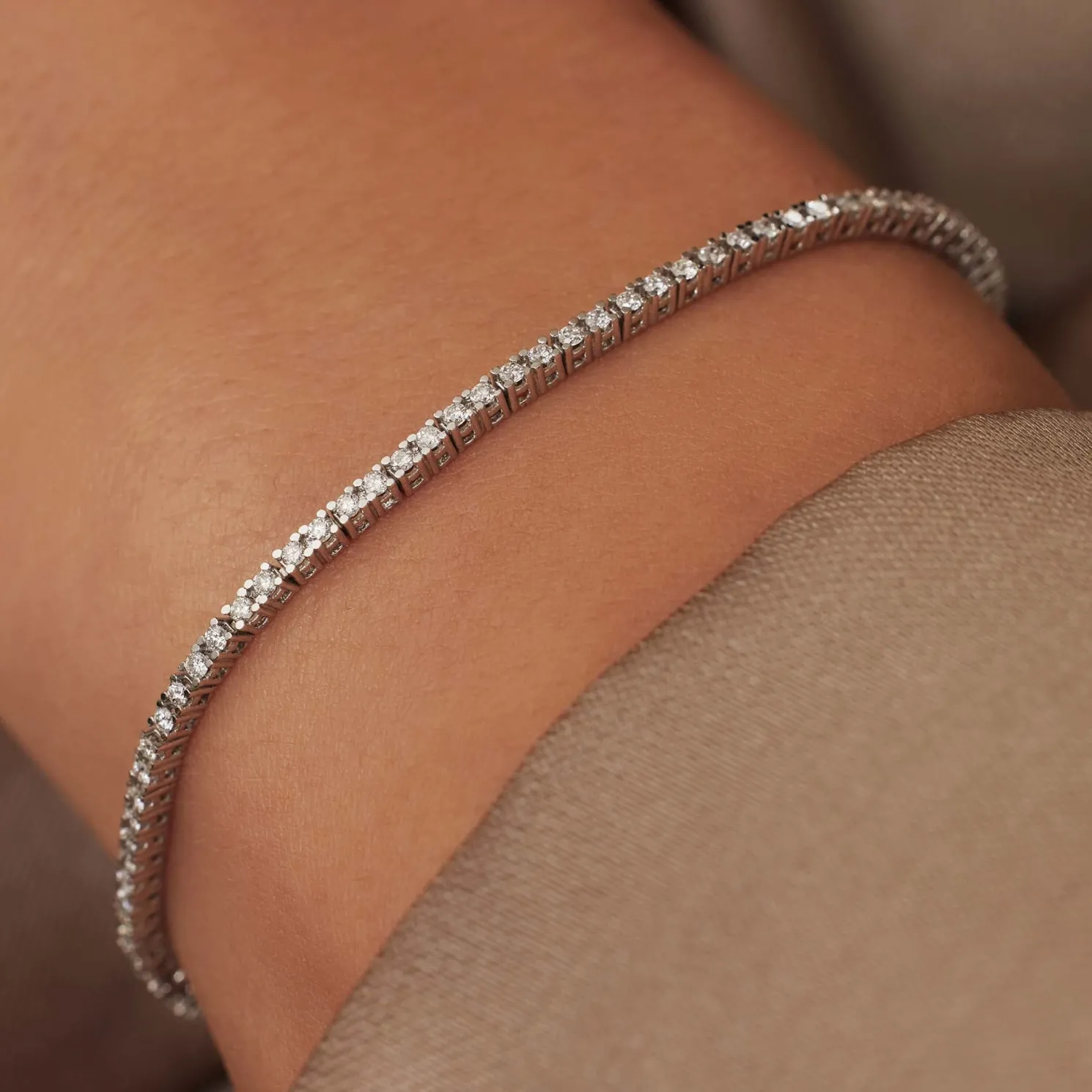 De la Paix Madeline 14 karaat witgouden tennis armband met diamant 1.08 karaat