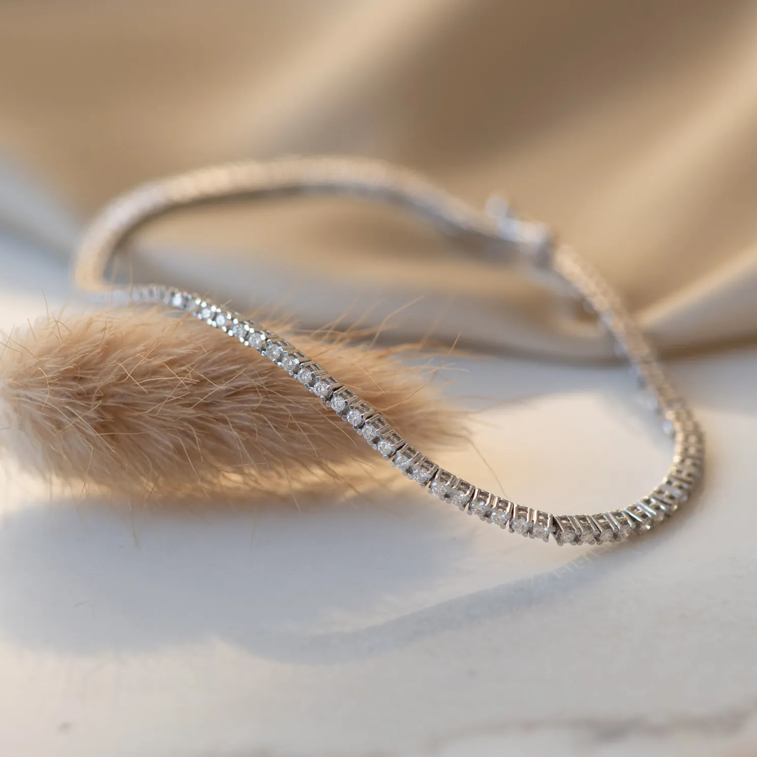 De la Paix Madeline 14 karaat witgouden tennis armband met diamant 1.08 karaat