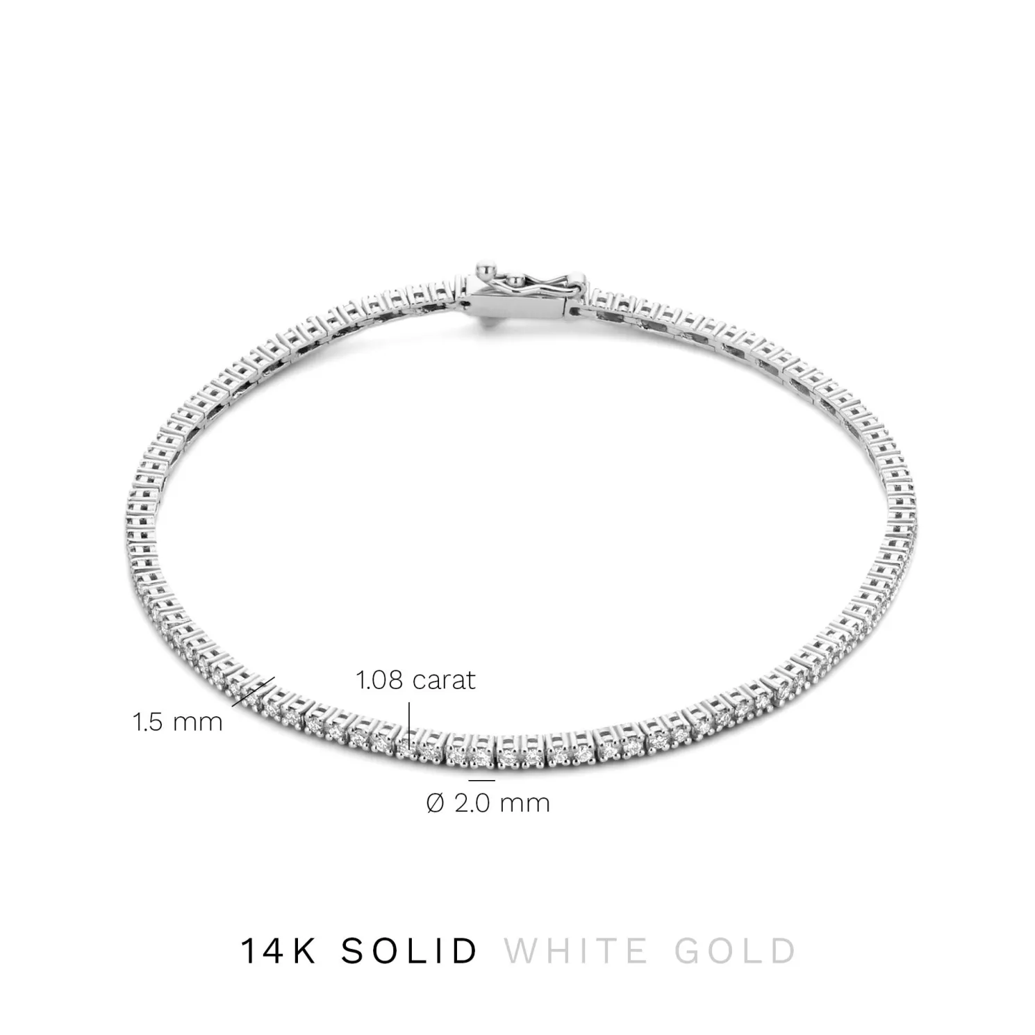 De la Paix Madeline 14 karaat witgouden tennis armband met diamant 1.08 karaat