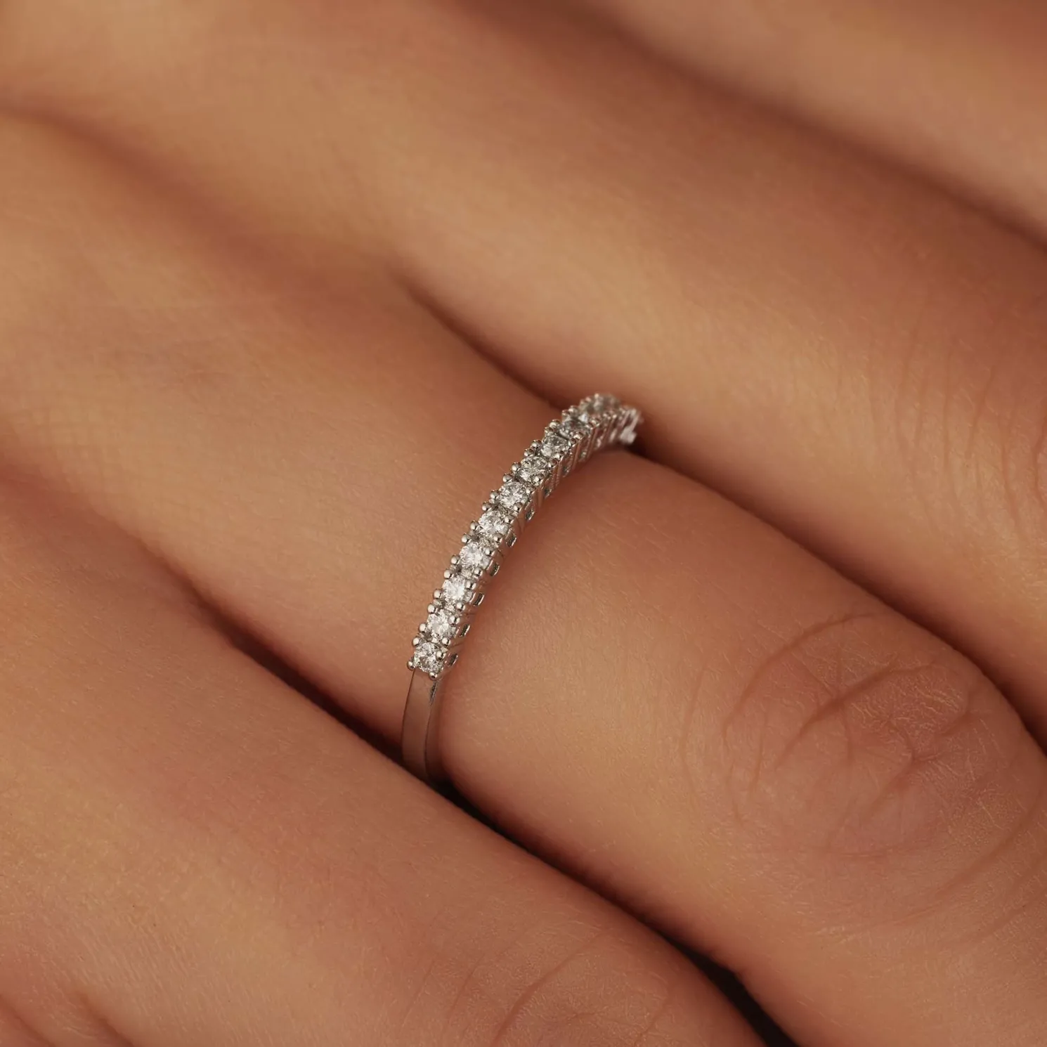 De la Paix Madeline 14 karaat witgouden ring met diamant 0.14 karaat