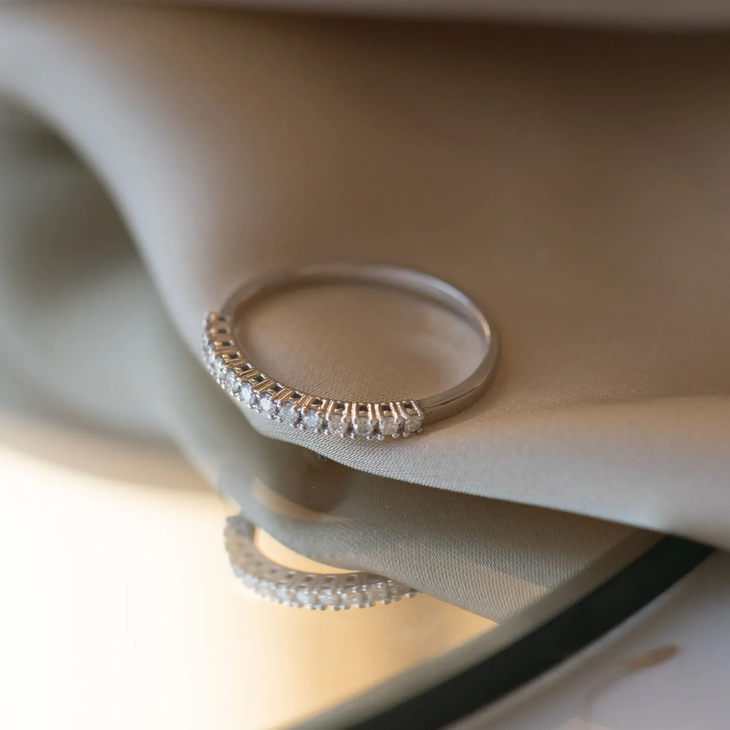 De la Paix Madeline 14 karaat witgouden ring met diamant 0.14 karaat