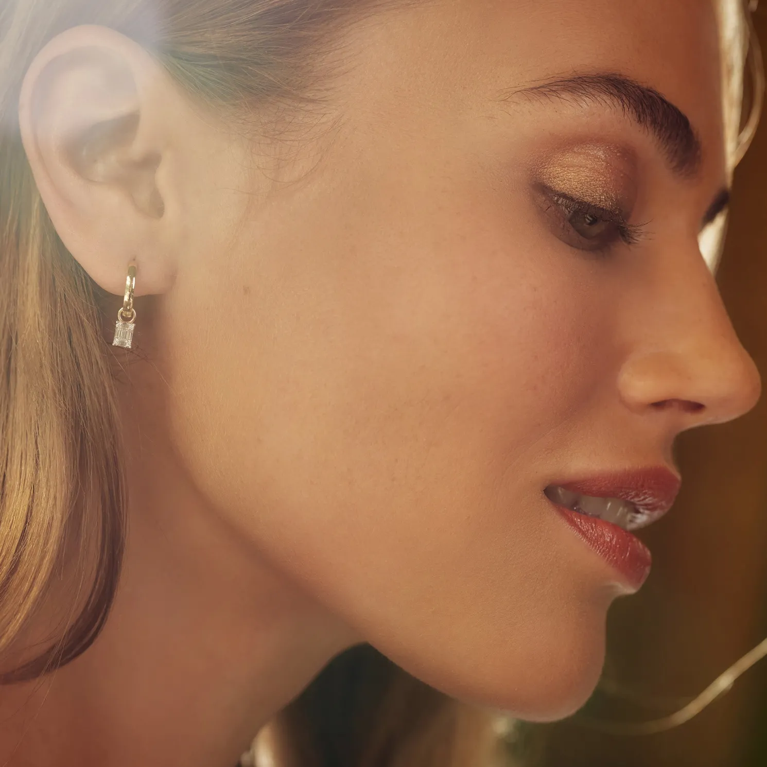 De la Paix Maxime 14 karaat gouden creolen met diamant 0.18 karaat