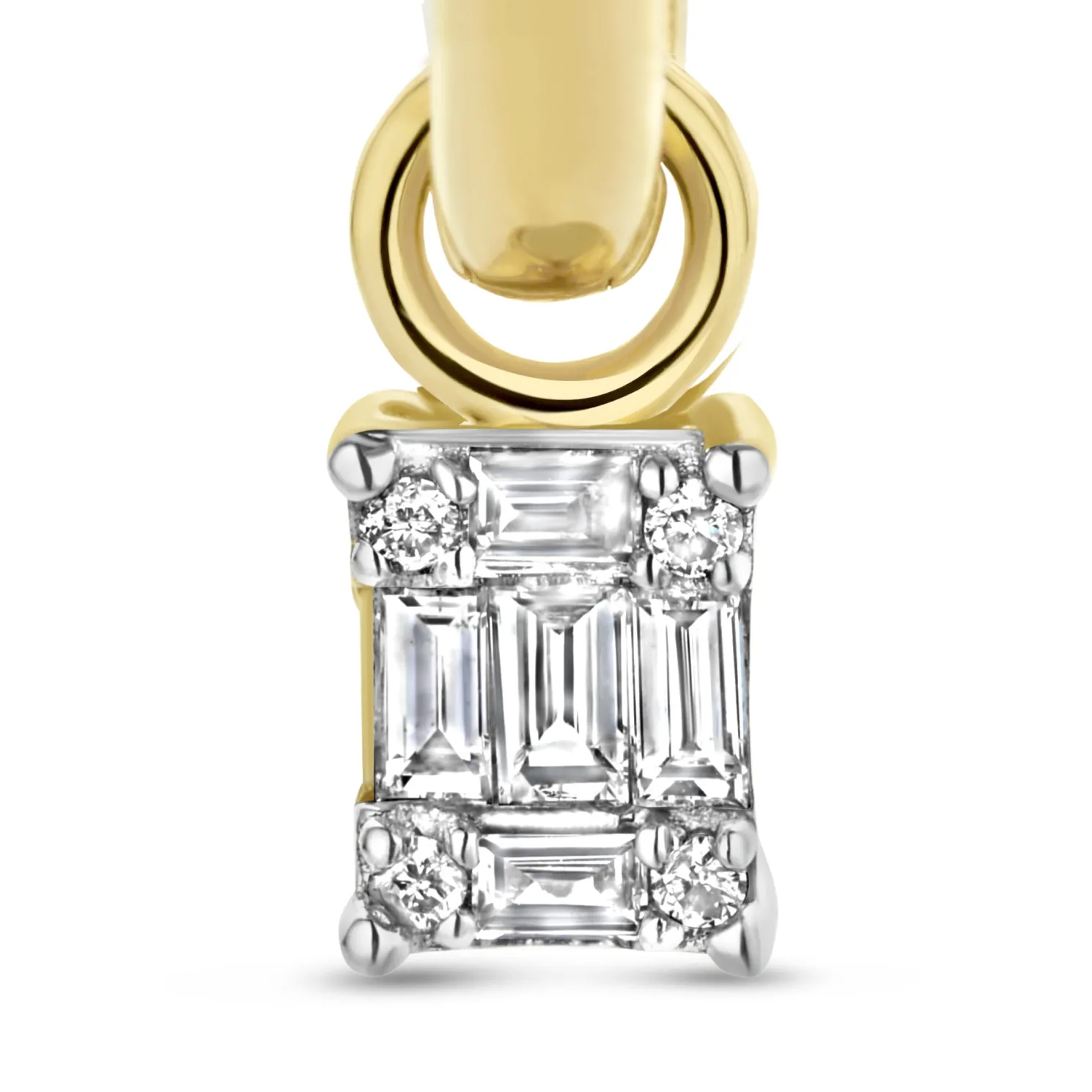 De la Paix Maxime 14 karaat gouden creolen met diamant 0.18 karaat