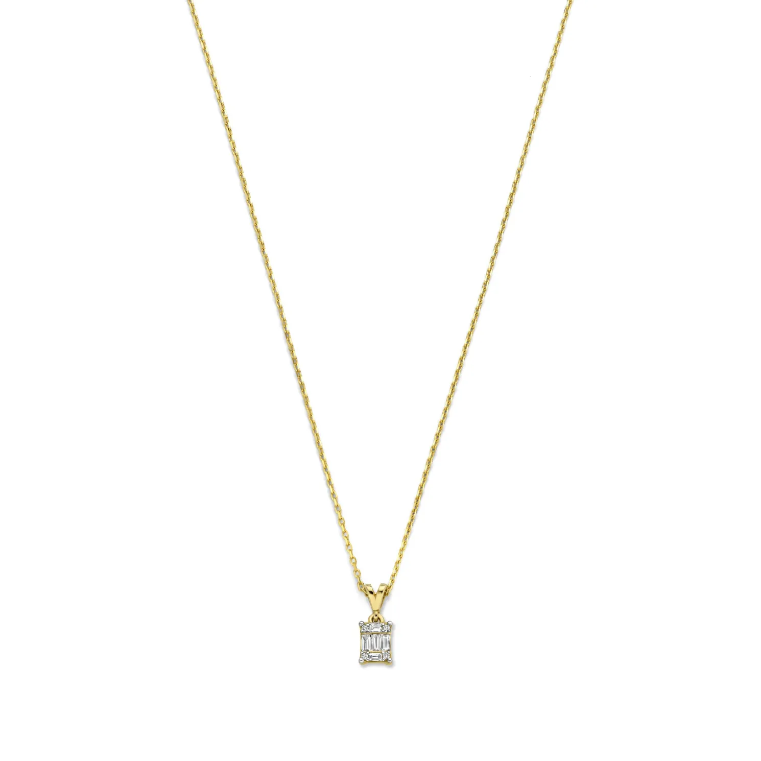 De la Paix Maxime 14 karaat gouden collier met diamant 0.11 karaat